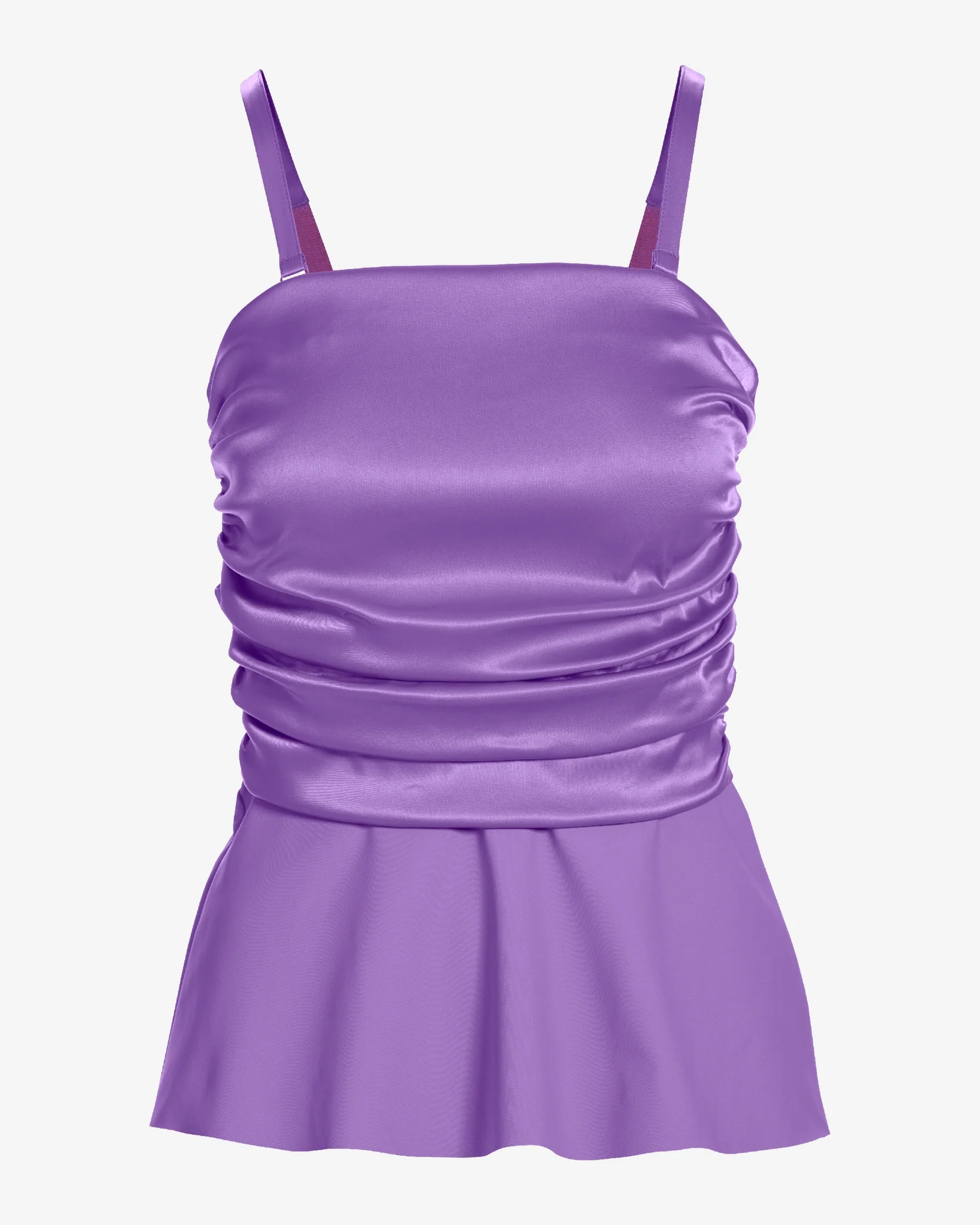 Strapless Ruched Peplum Top Amethyst Orchid - Mycitystee