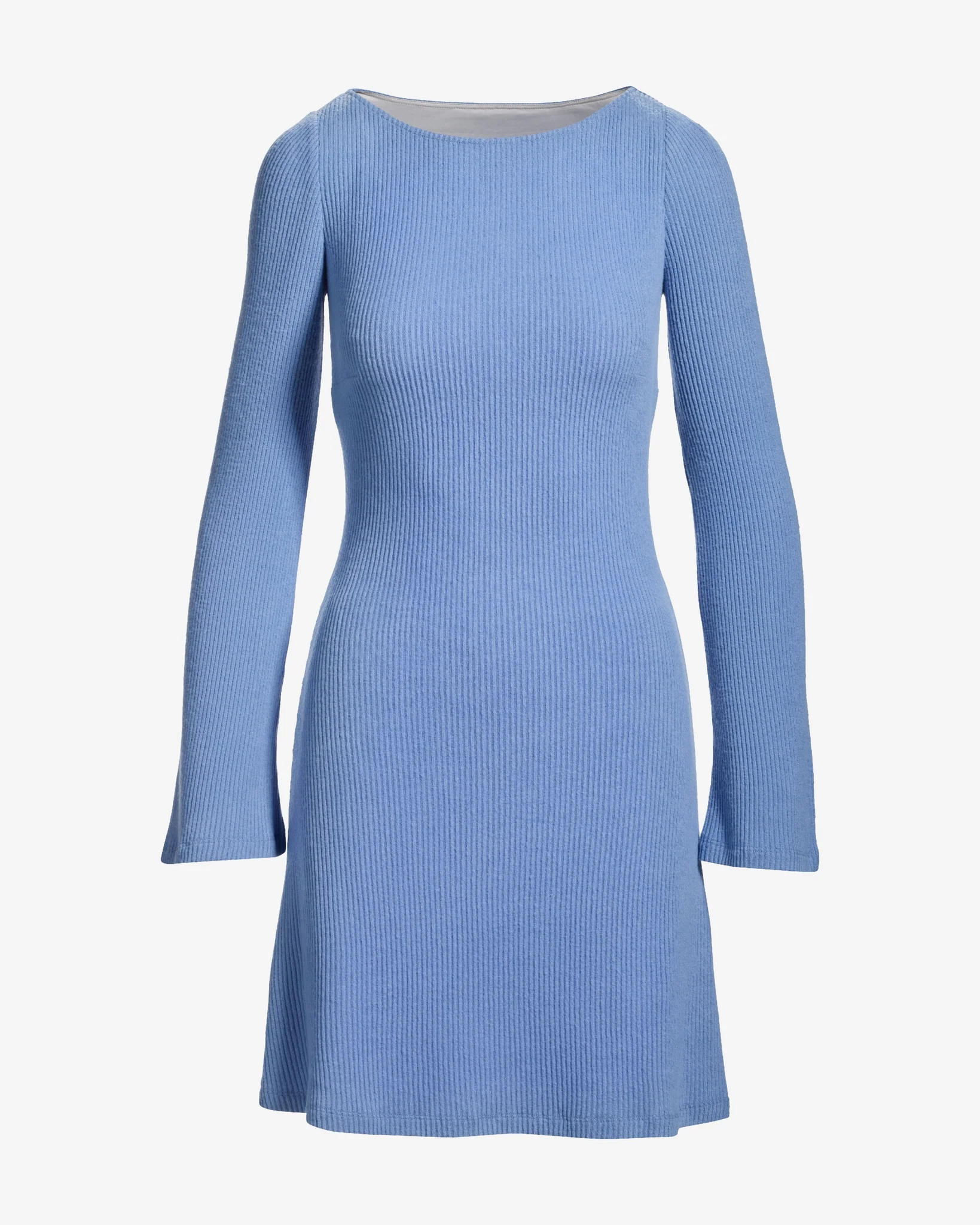 Ribbed Hacci Everyday A Line Dress Blue Daze - Mycitystee