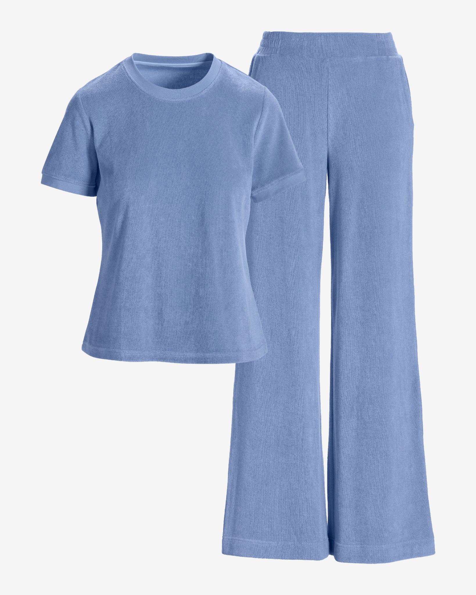 Beach Terry T-Shirt Sport Set Bel Air Blue - Mycitystee