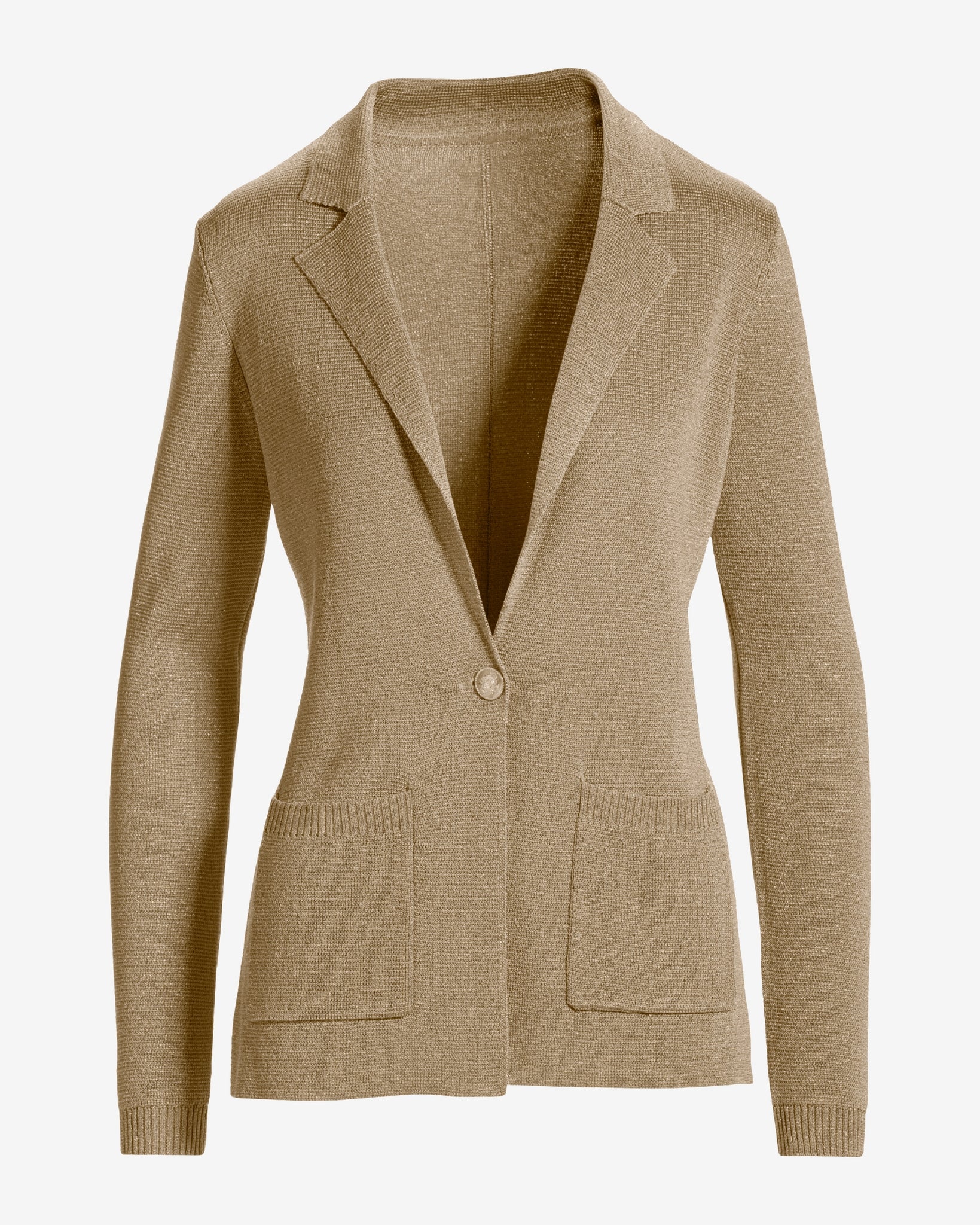 Metallic Blazer Cardigan Sweater Gold - Mycitystee