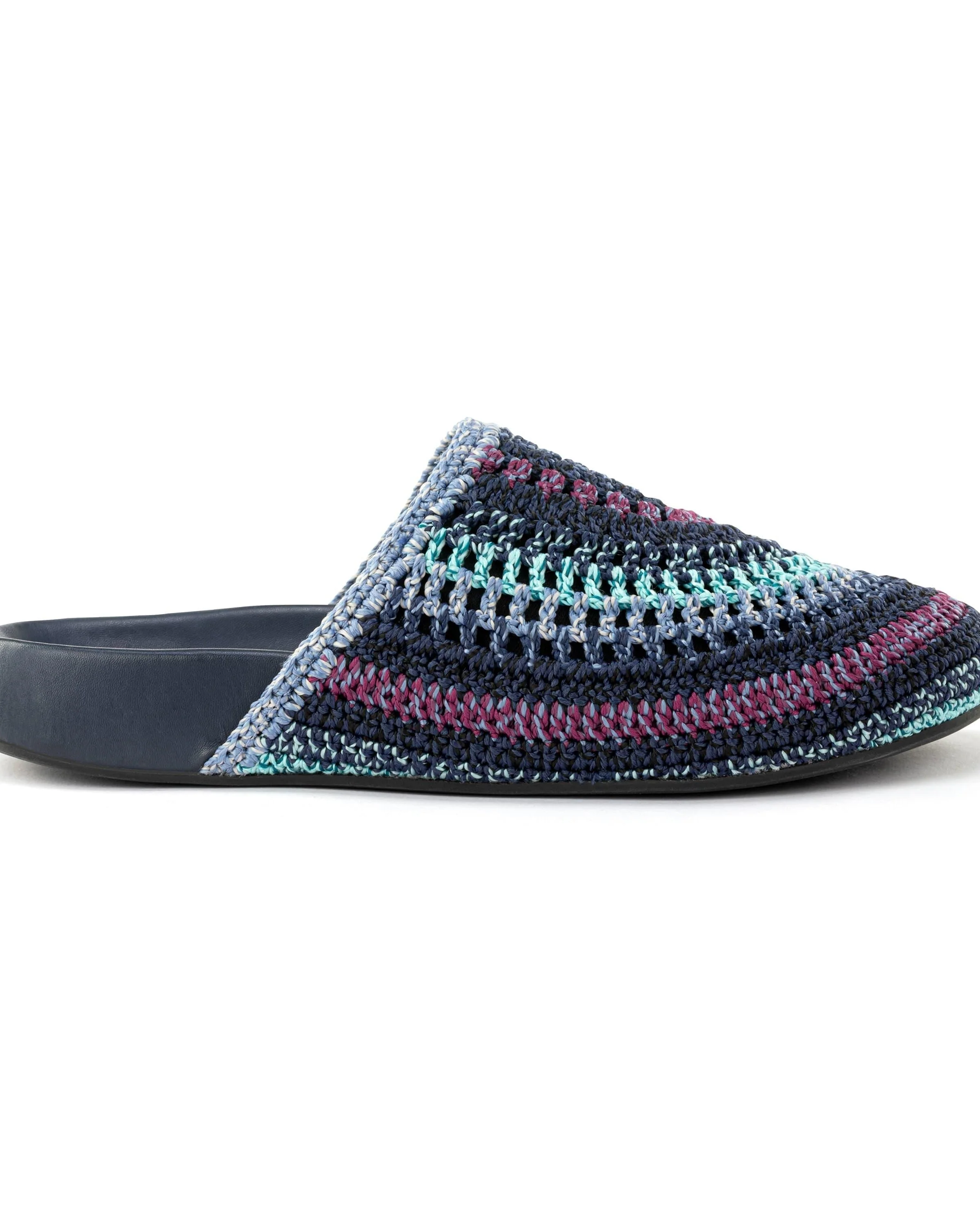 Bolinas Clog - Hand Crochet - Lapis Stripe - Mycitystee