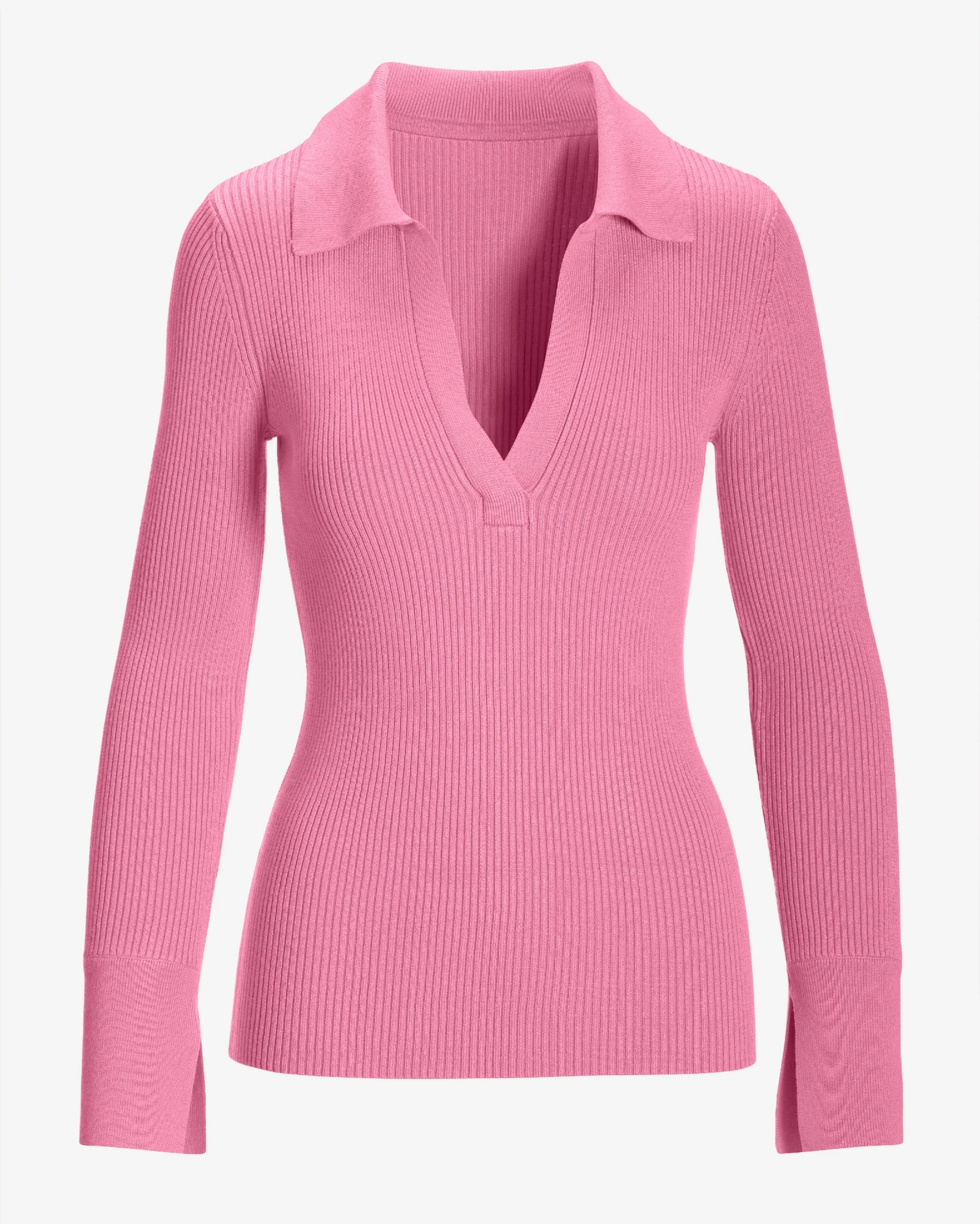 Ribbed Collar Sweater Sachet Pink - Mycitystee