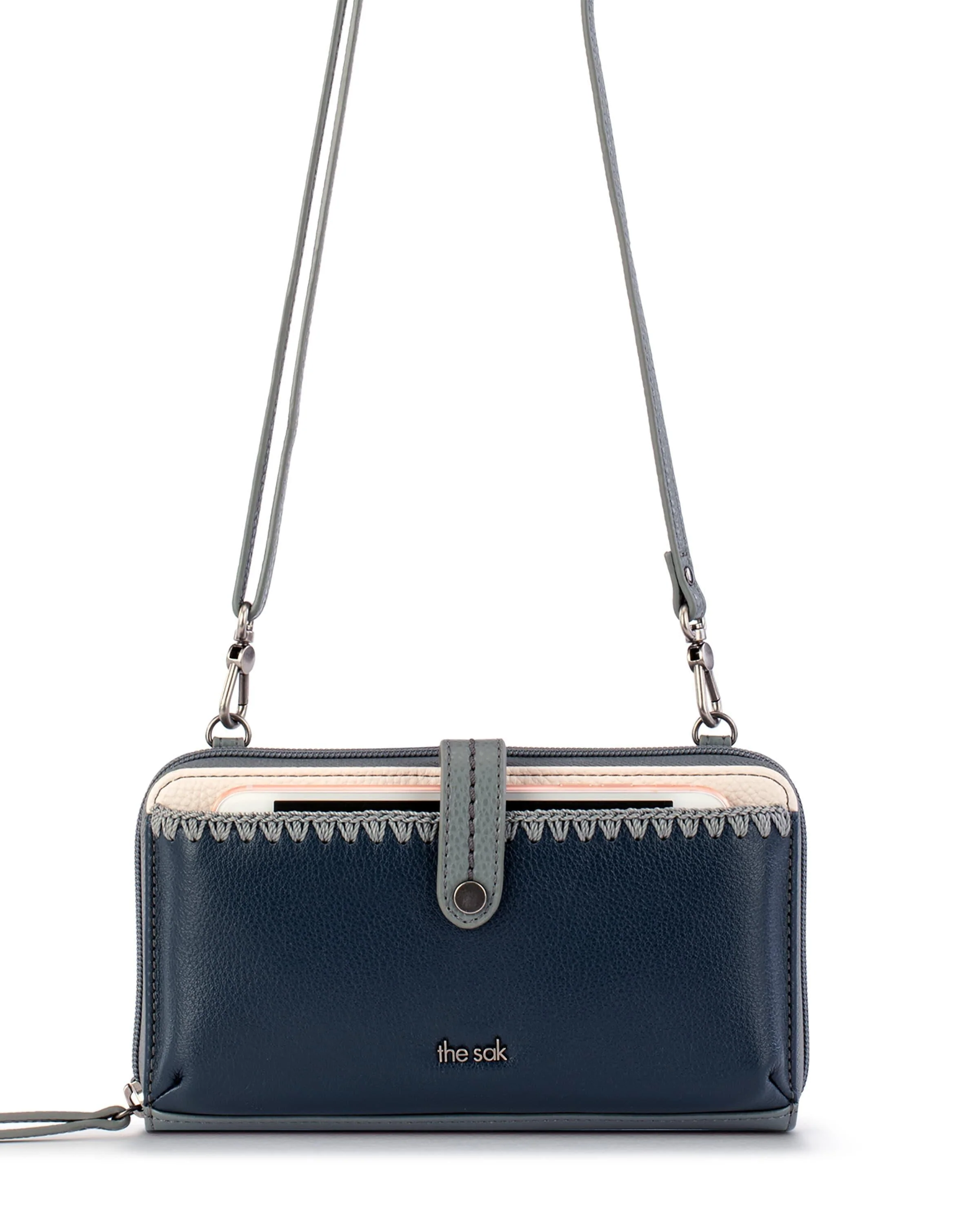 Iris Smartphone Wallet - Leather - Dusty Blue Block - Mycitystee