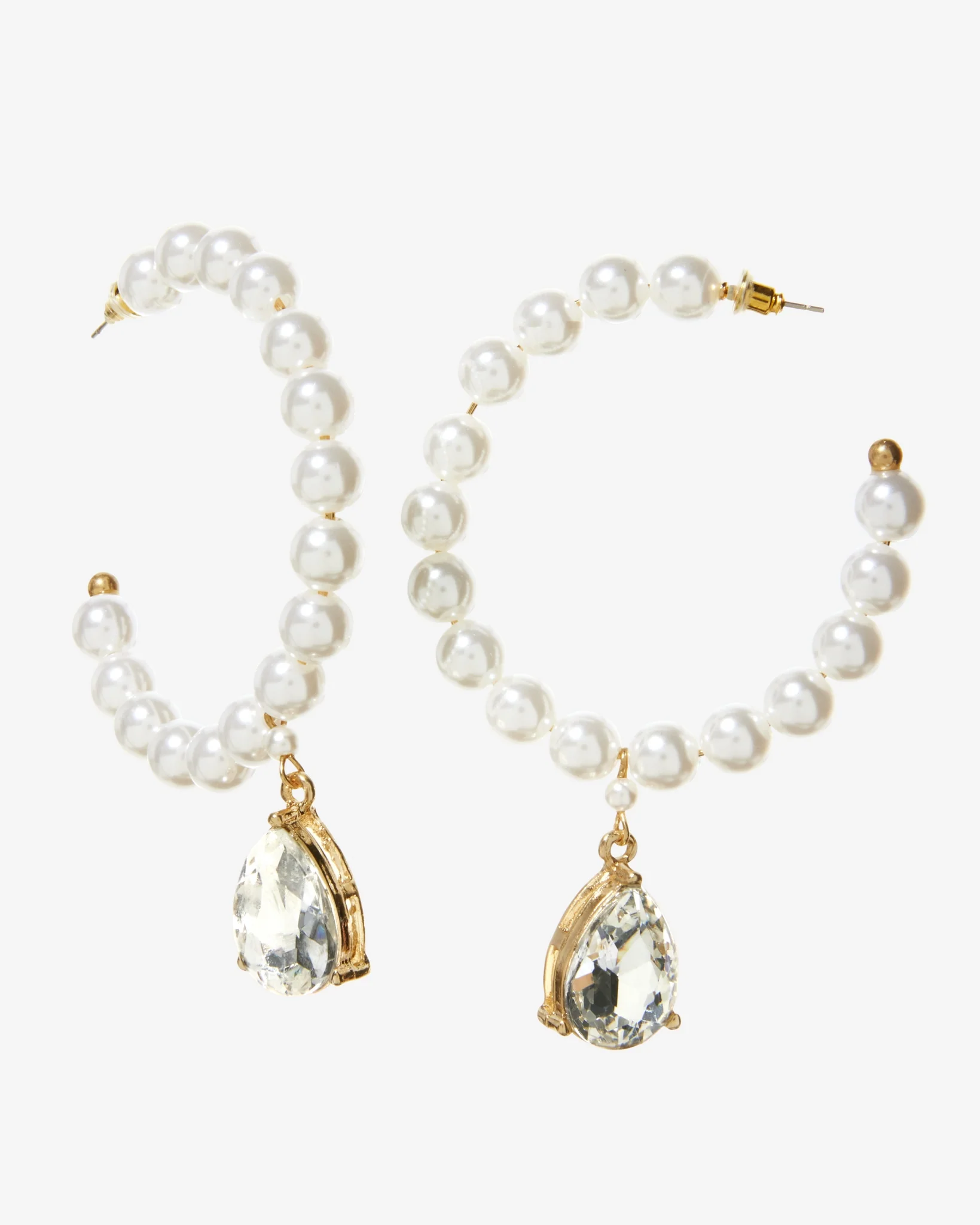 Pearl Gem Hoop Earring White - Mycitystee