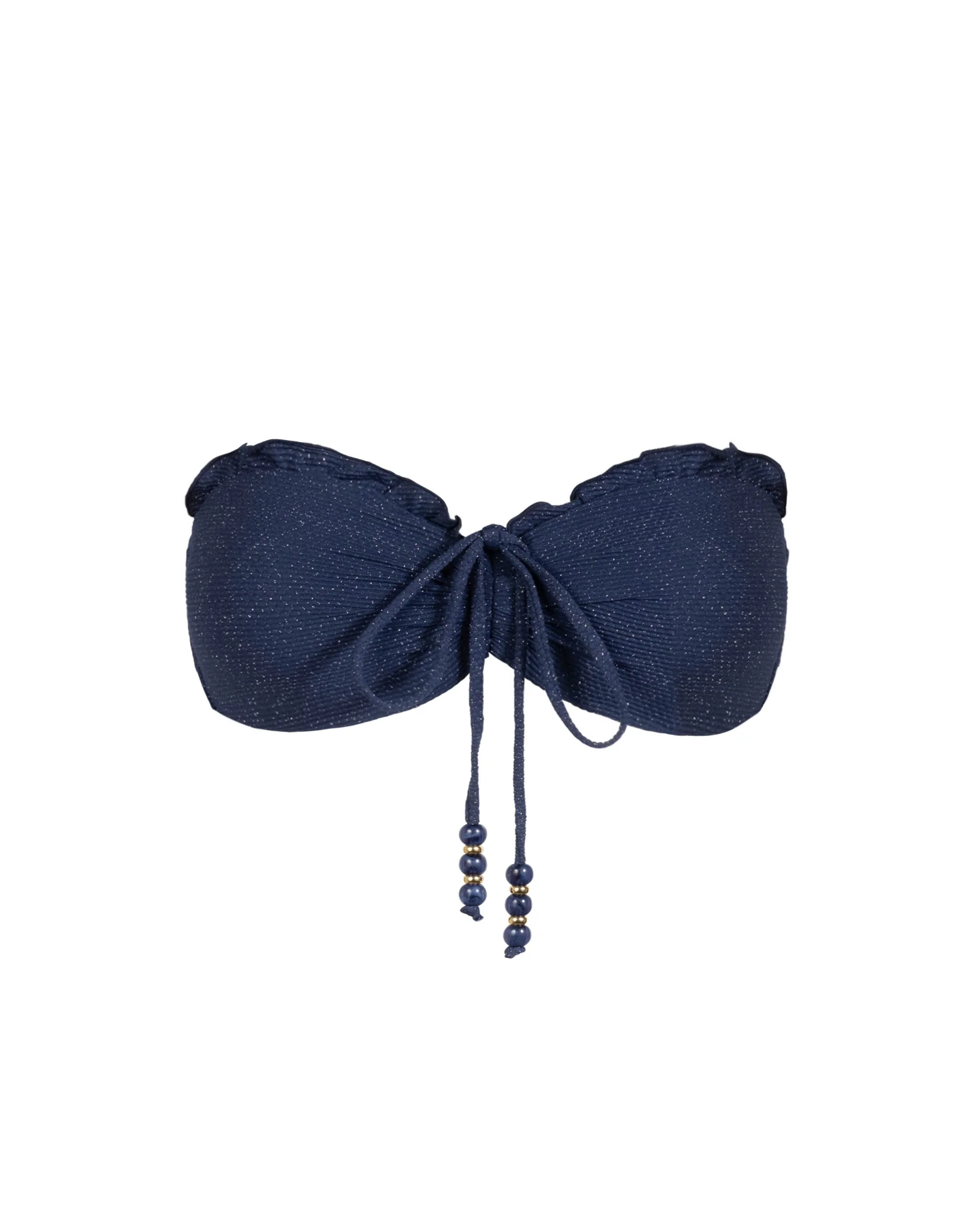 Alexis Top In Marine Blue Metallic - Mycitystee