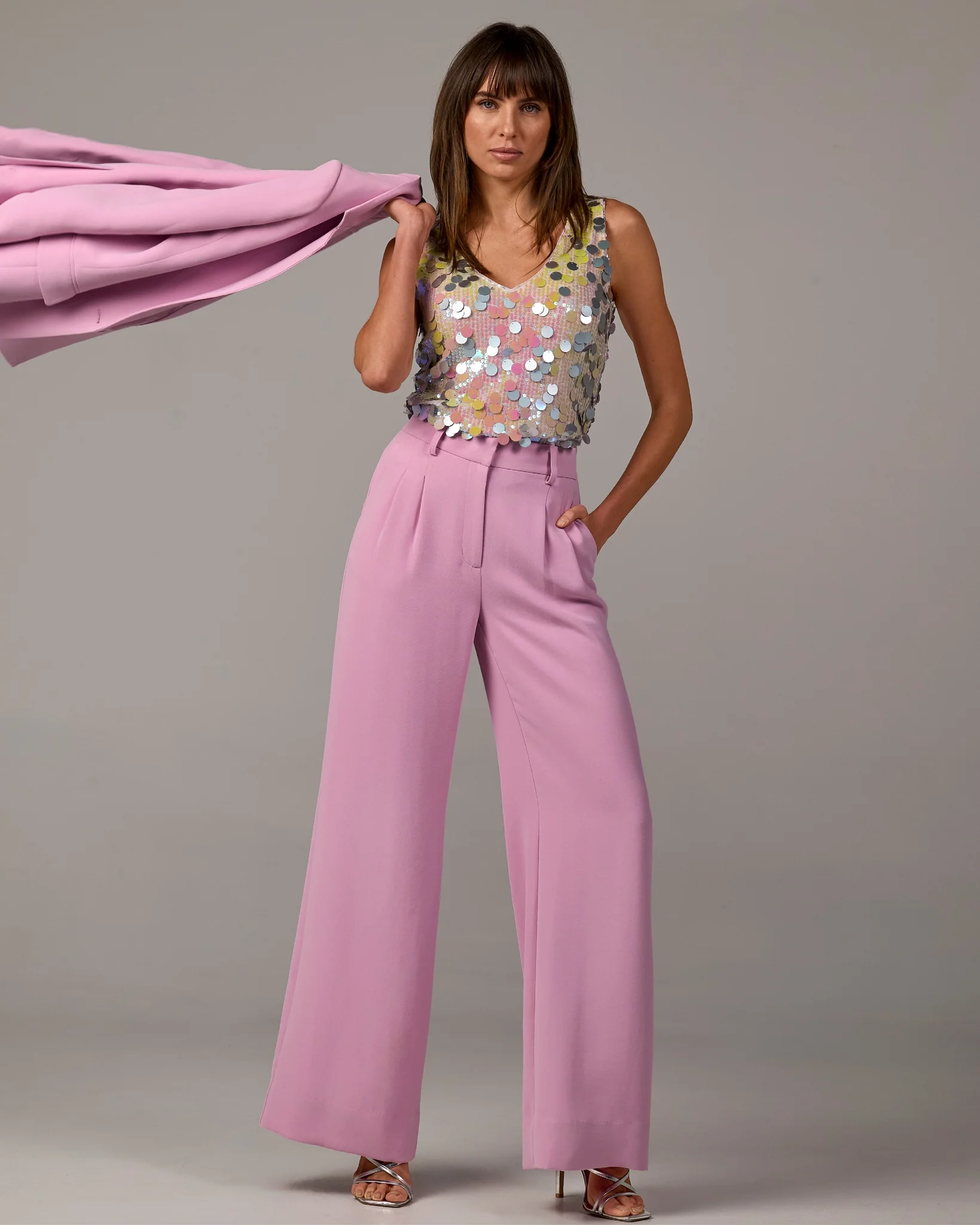 Malibu Wide Leg Effortless Drape Trouser Pant Pink Lavender - Mycitystee