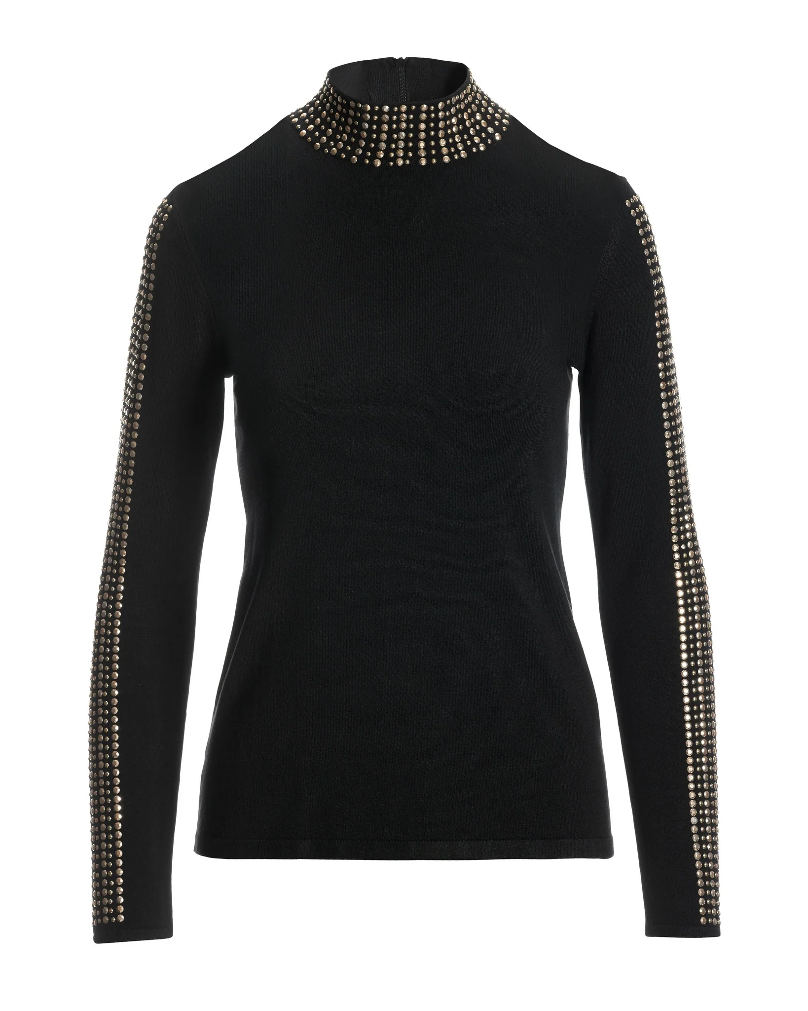 Studded Turtleneck Sweater Black - Mycitystee