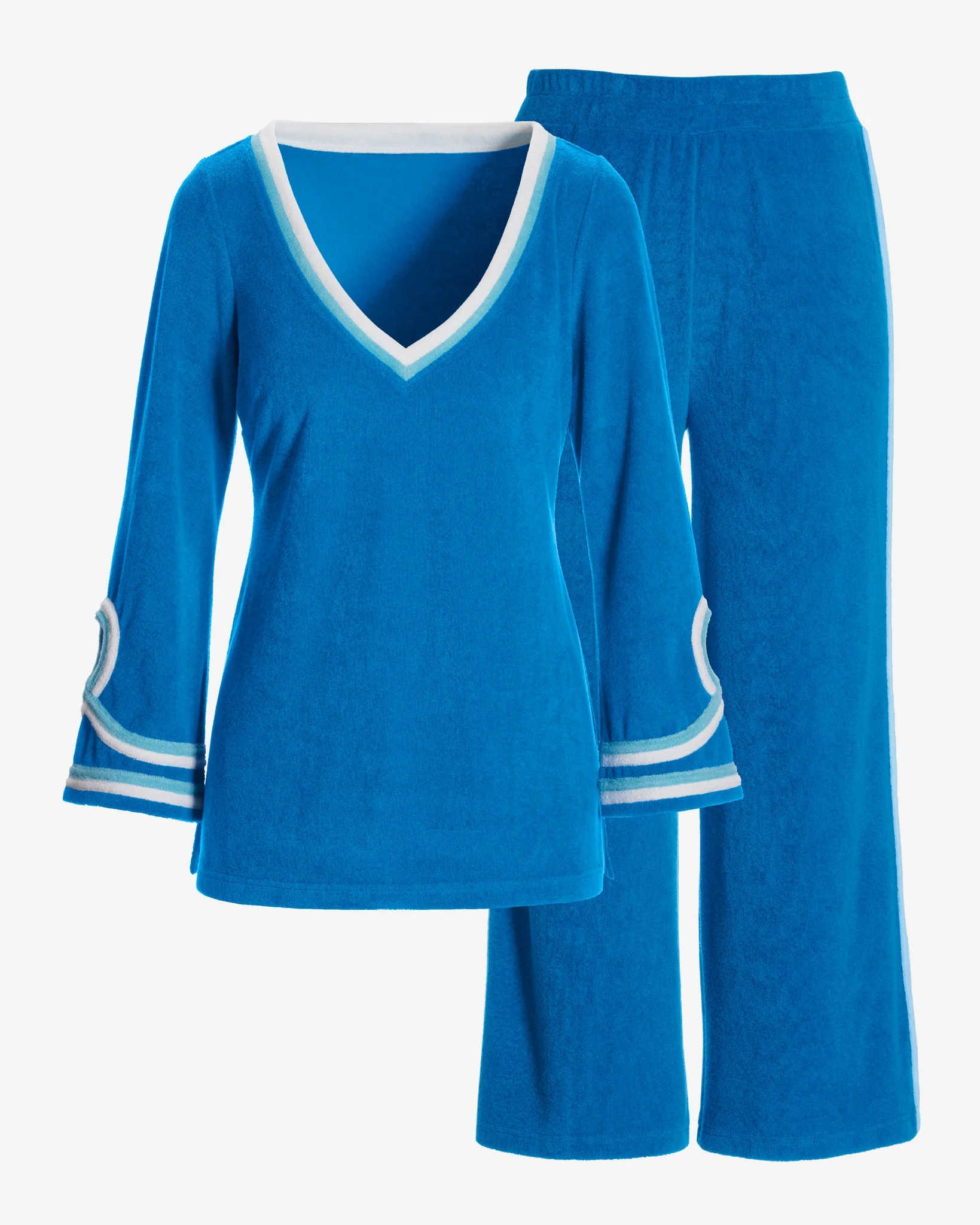 Beach Terry Cropped Colorblock Tunic Set Multi - Mycitystee