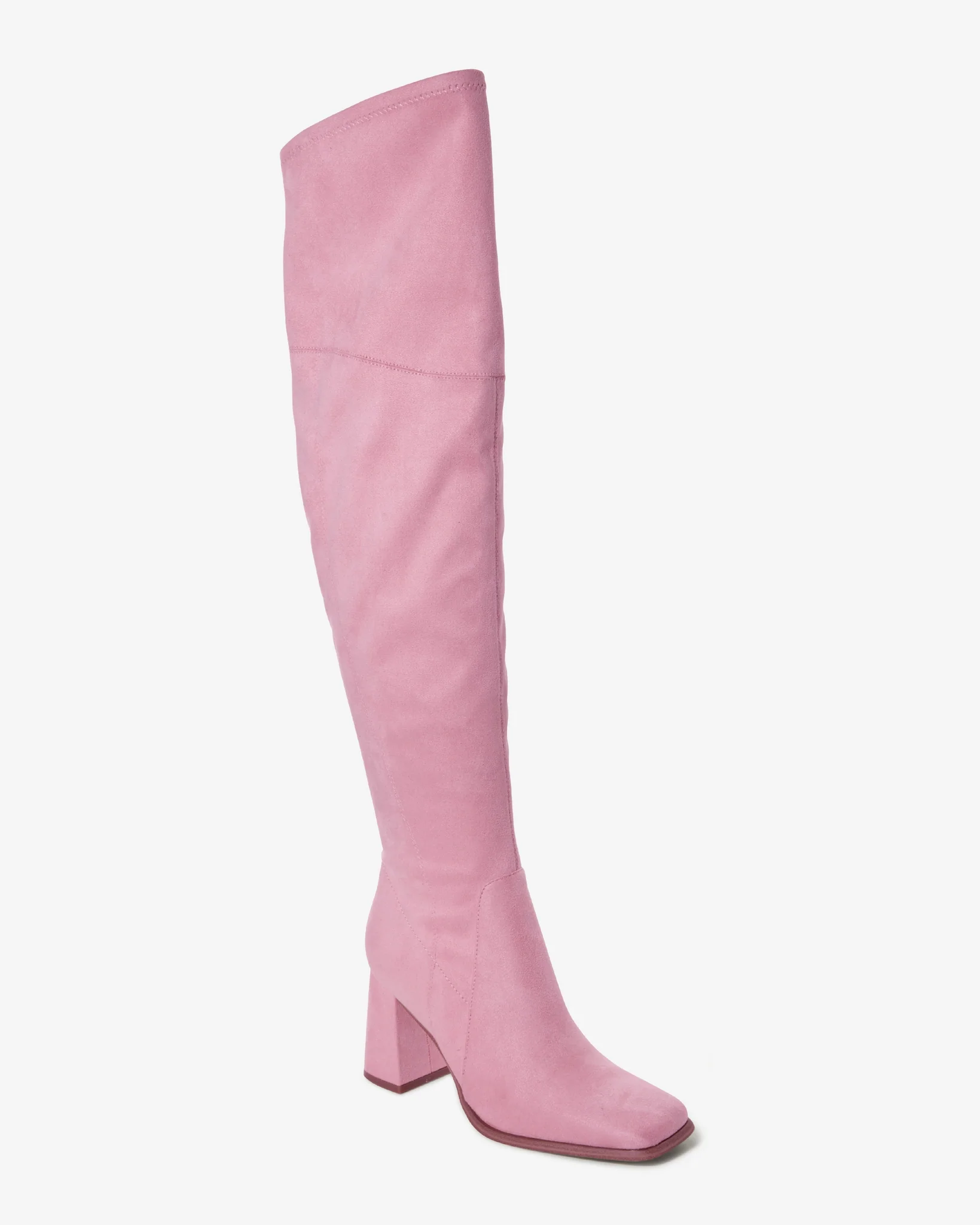 Over the Knee Square Toe Boot Pink - Mycitystee