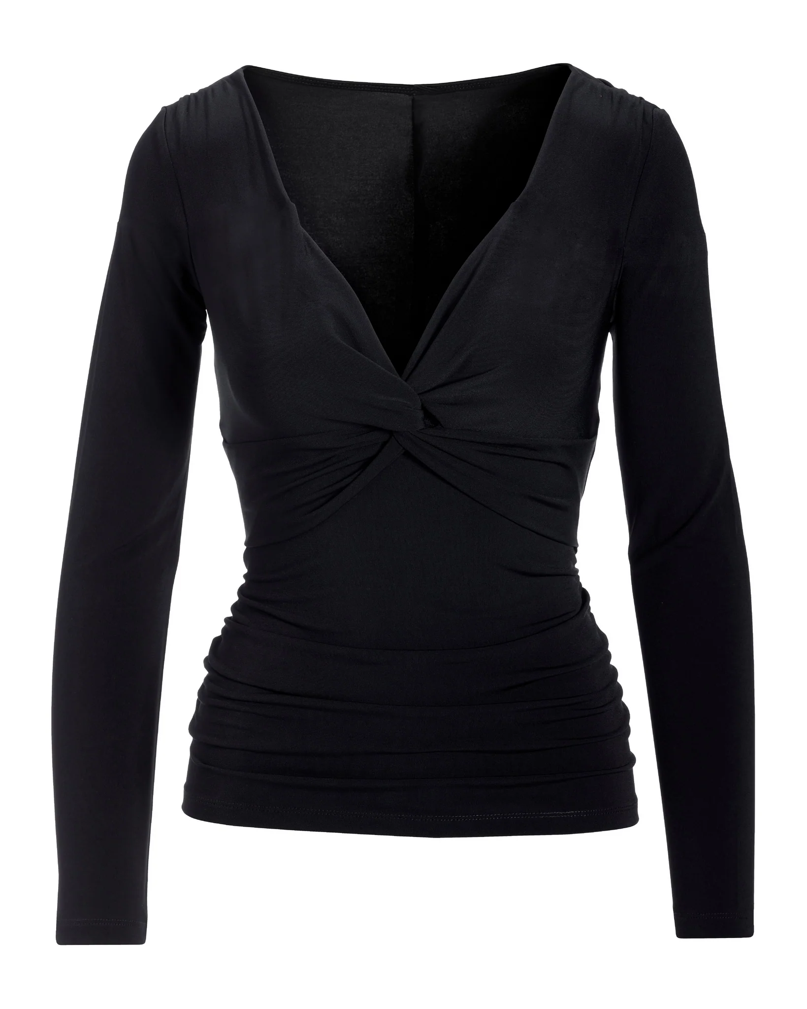 So Chic Knot Front Top Proper Black - Mycitystee