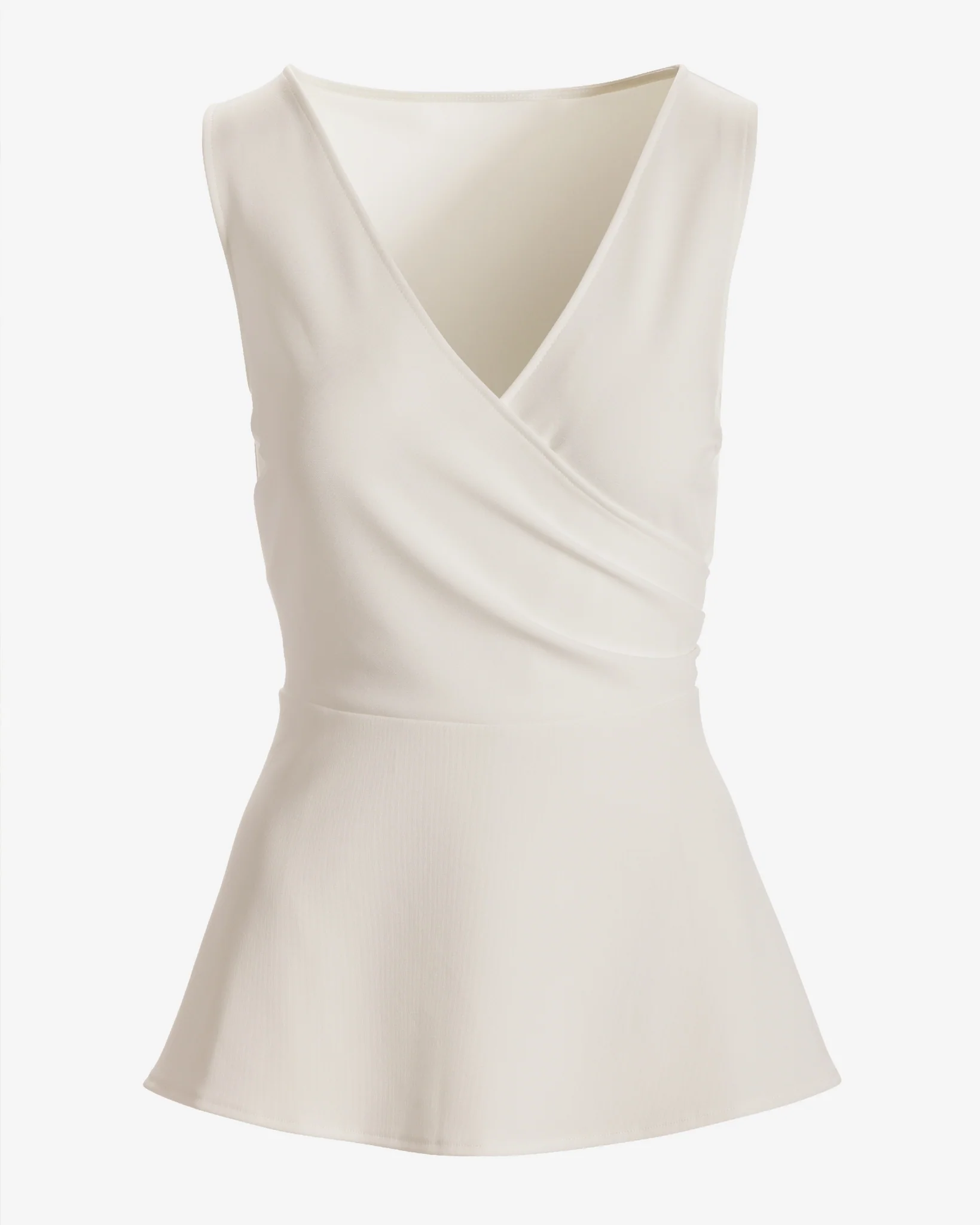 Beyond Travel Surplice Peplum Top Ivory Coast - Mycitystee