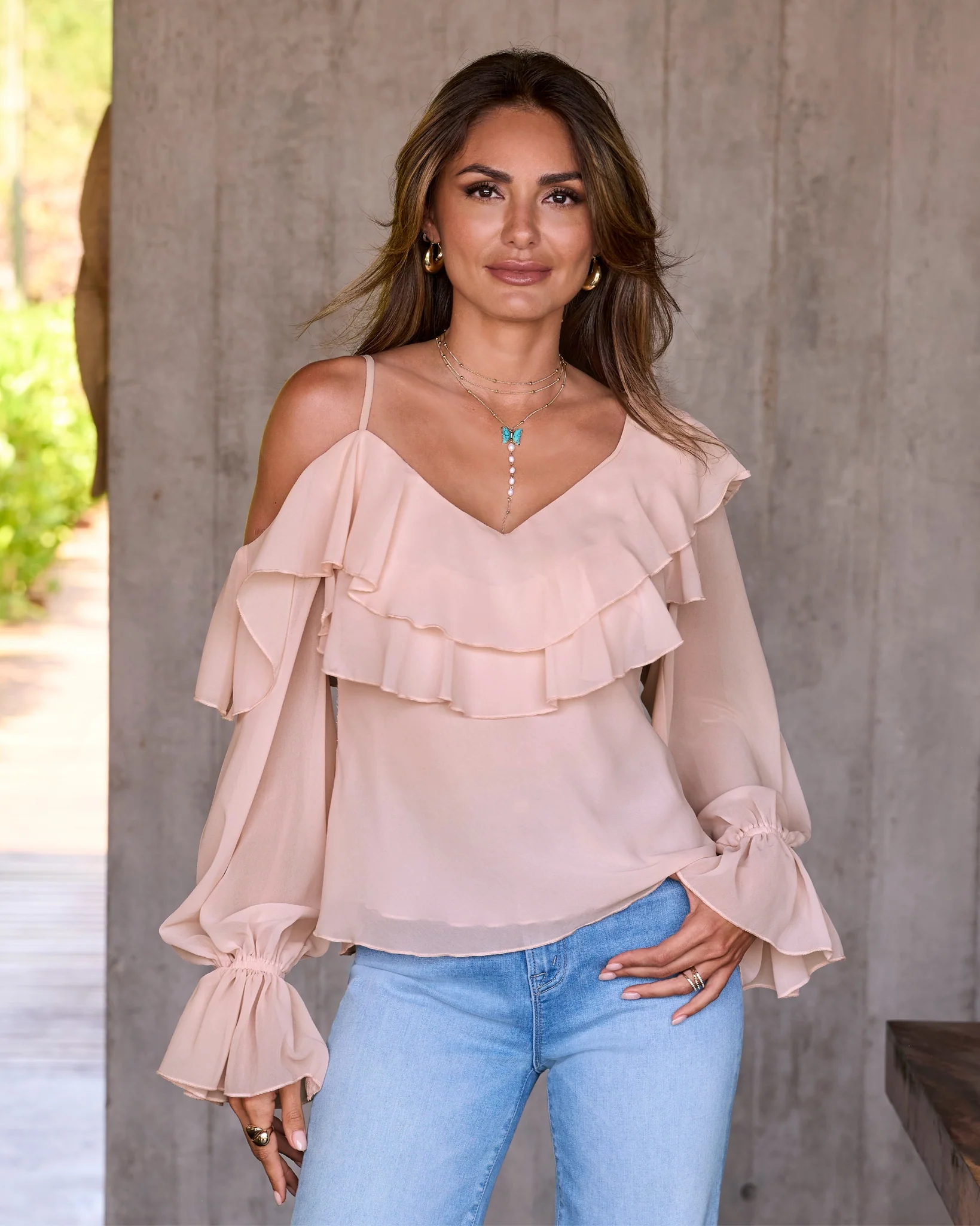 Layered Ruffle Chic Blouse Pink - Mycitystee