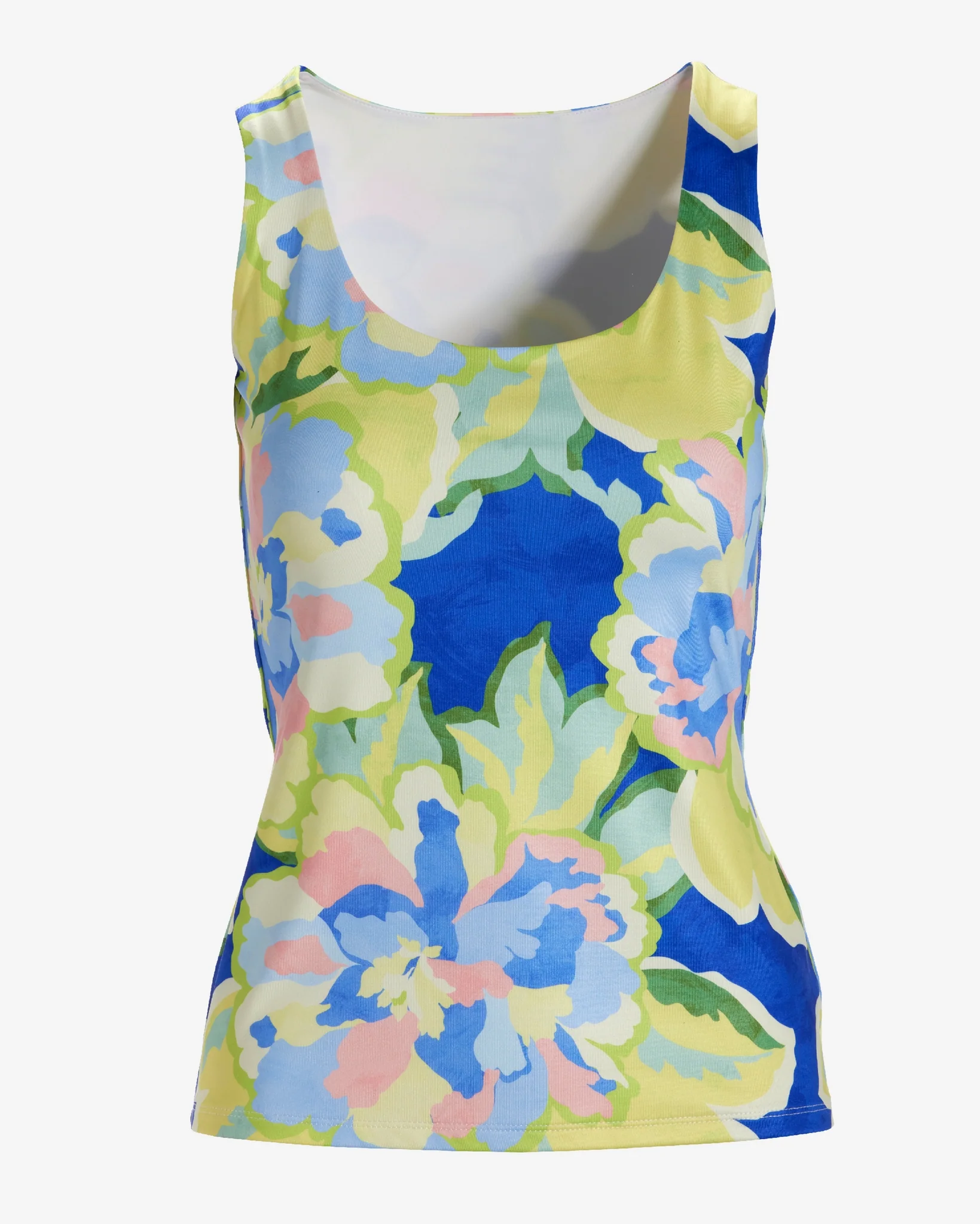 So Modern Printed Scoop Neck Tank Angela Floral - Mycitystee