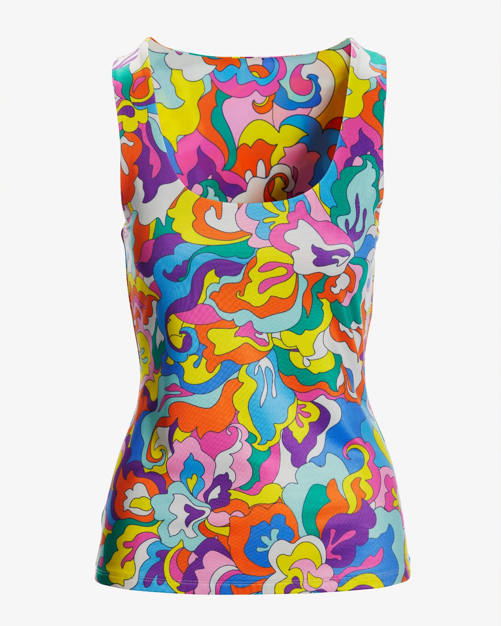 So Modern Abstract Sol Scoop Neck Tank Multi - Mycitystee