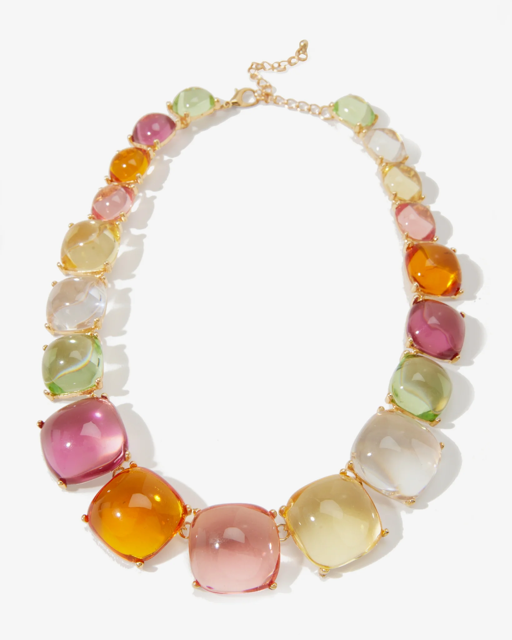 Multi Color Gem Necklace Multi - Mycitystee
