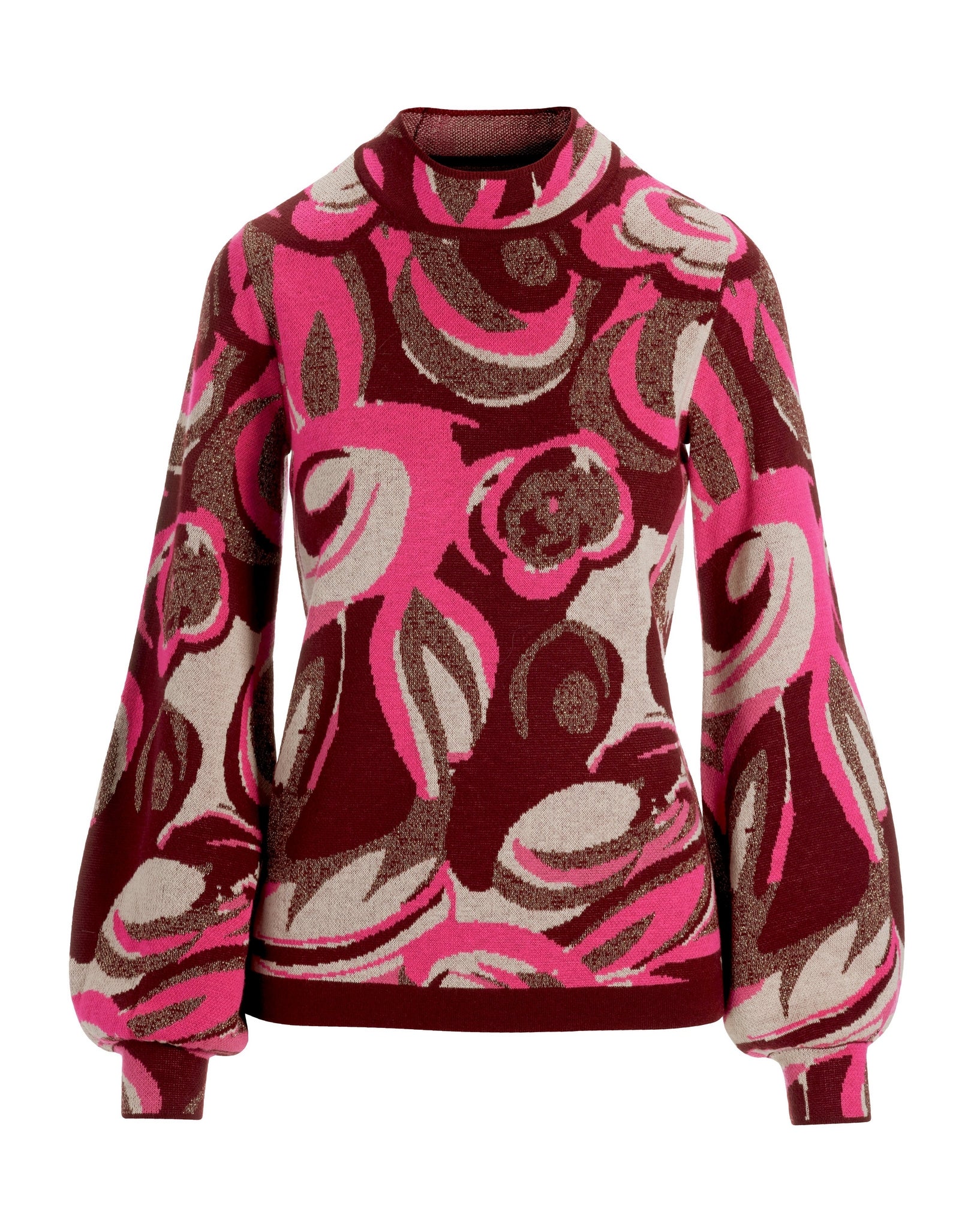 Jacquard Mock Neck Sweater Multi - Mycitystee