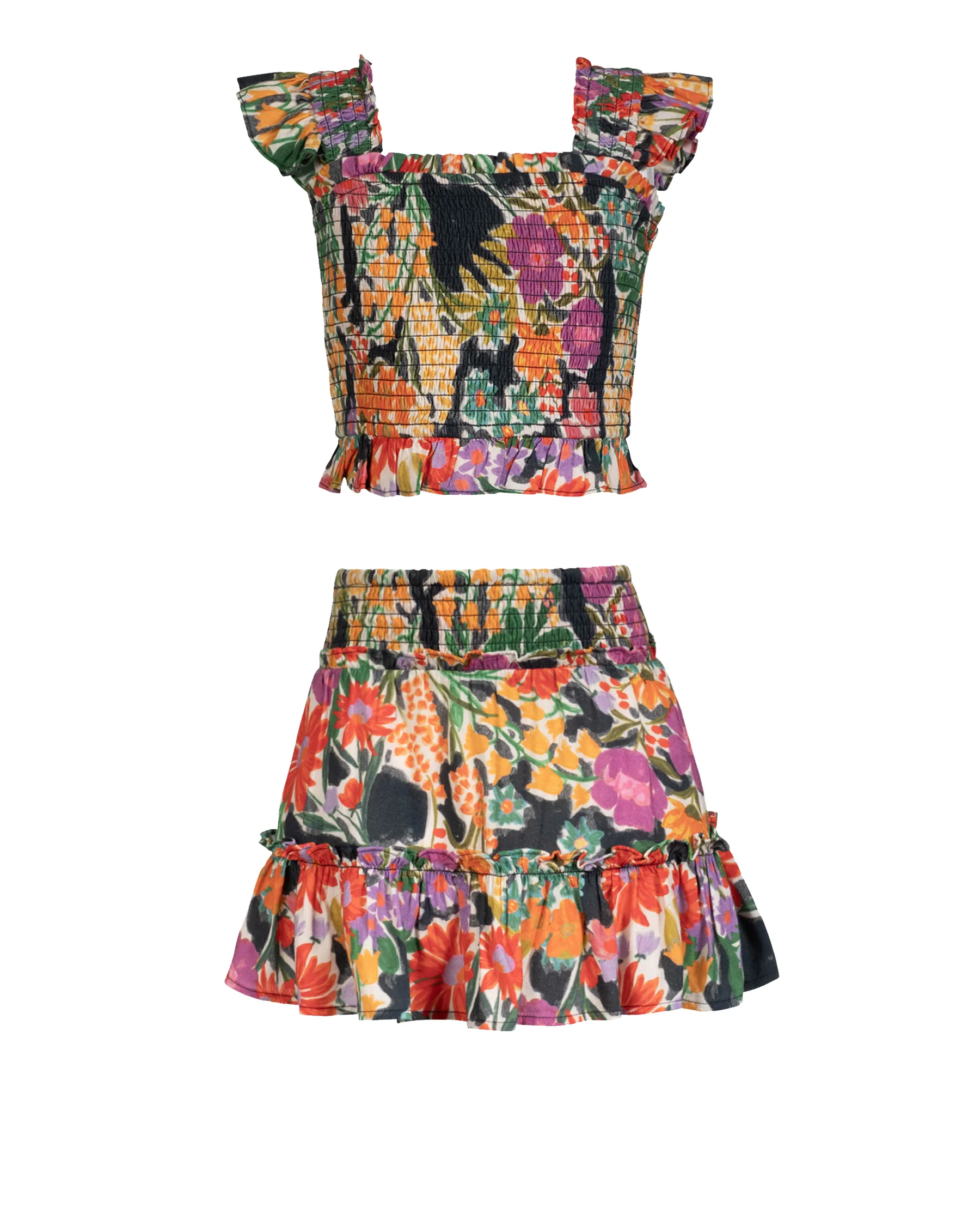 Girls Kayla Skirt Set In Gardenia - Mycitystee