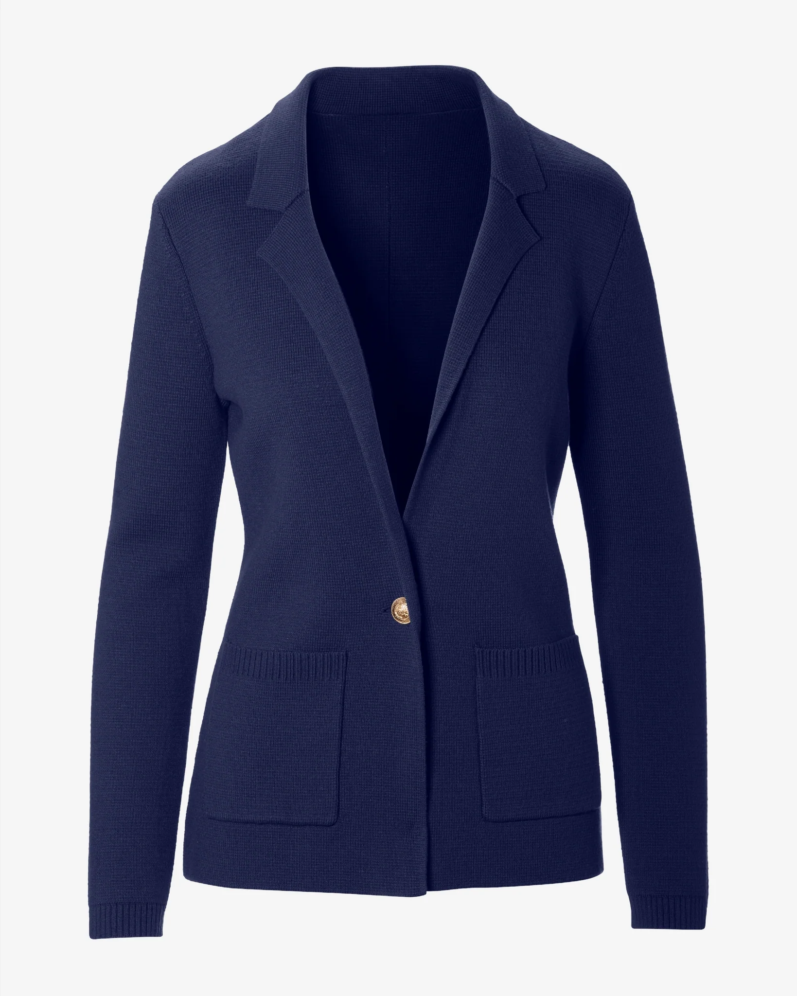 Single Button Sweater Blazer Navy - Mycitystee