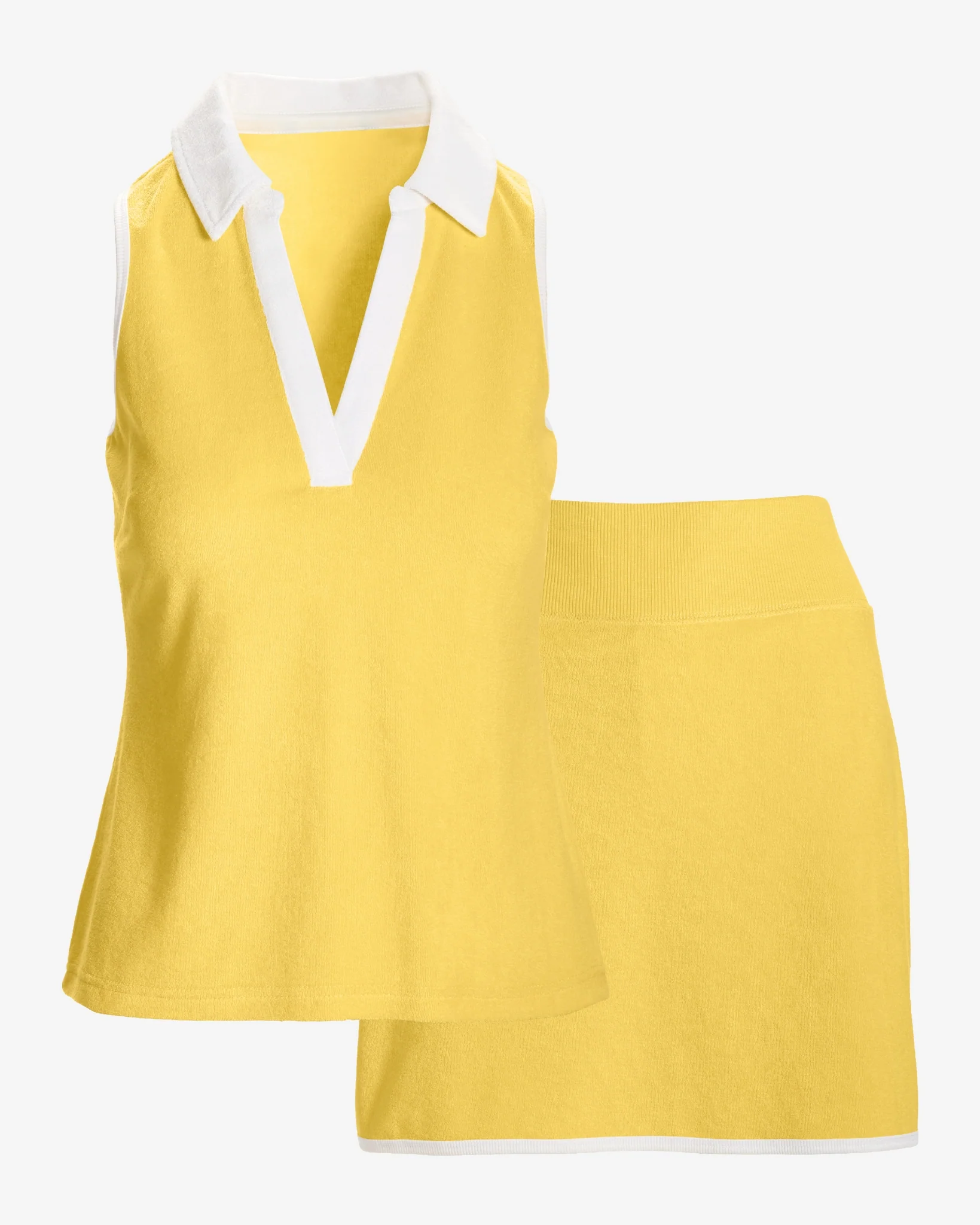 Beach Terry Colored Top and Skort Set Lemon Drop - Mycitystee