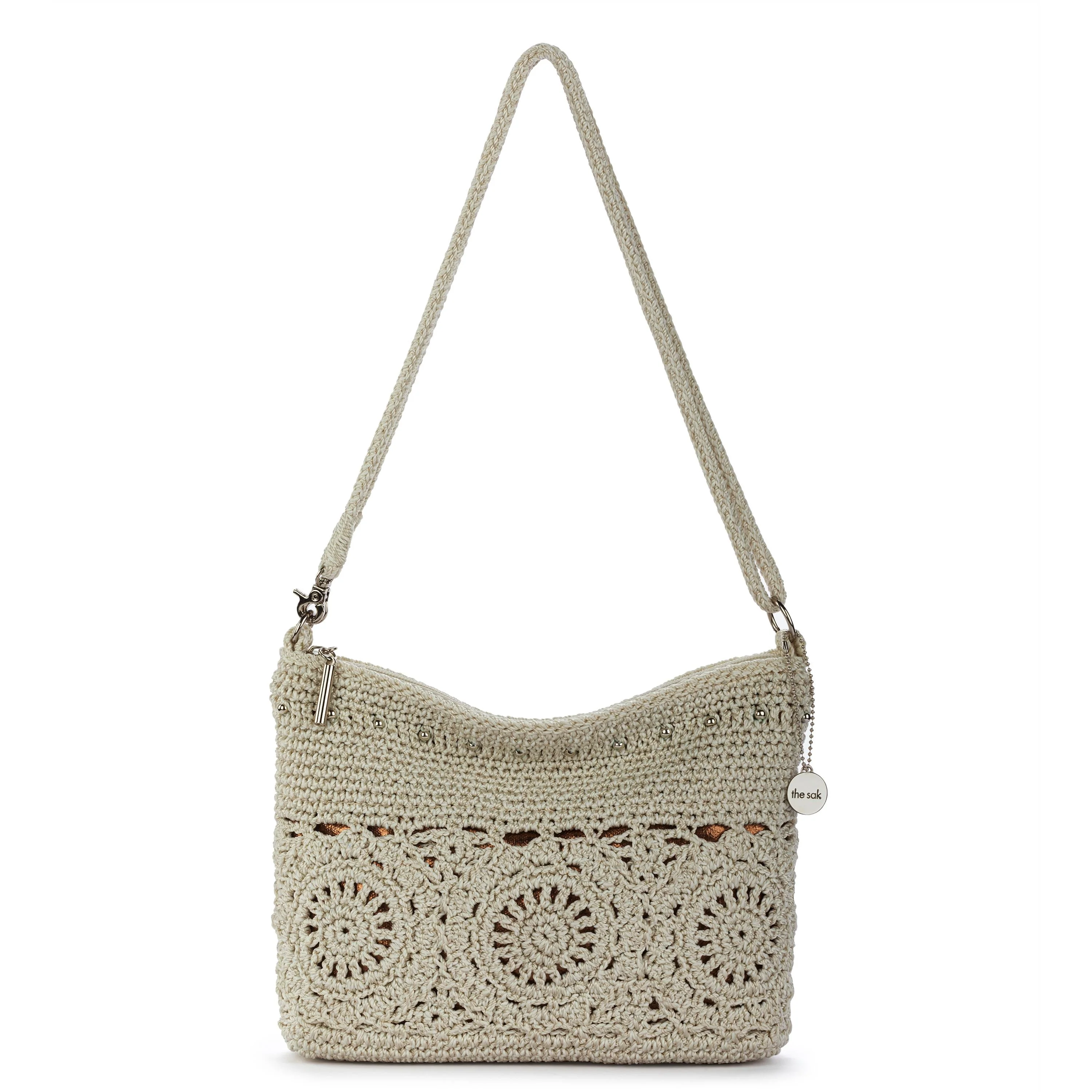 Lumi Crossbody - Hand Crochet - Natural Grey Medallion - Mycitystee