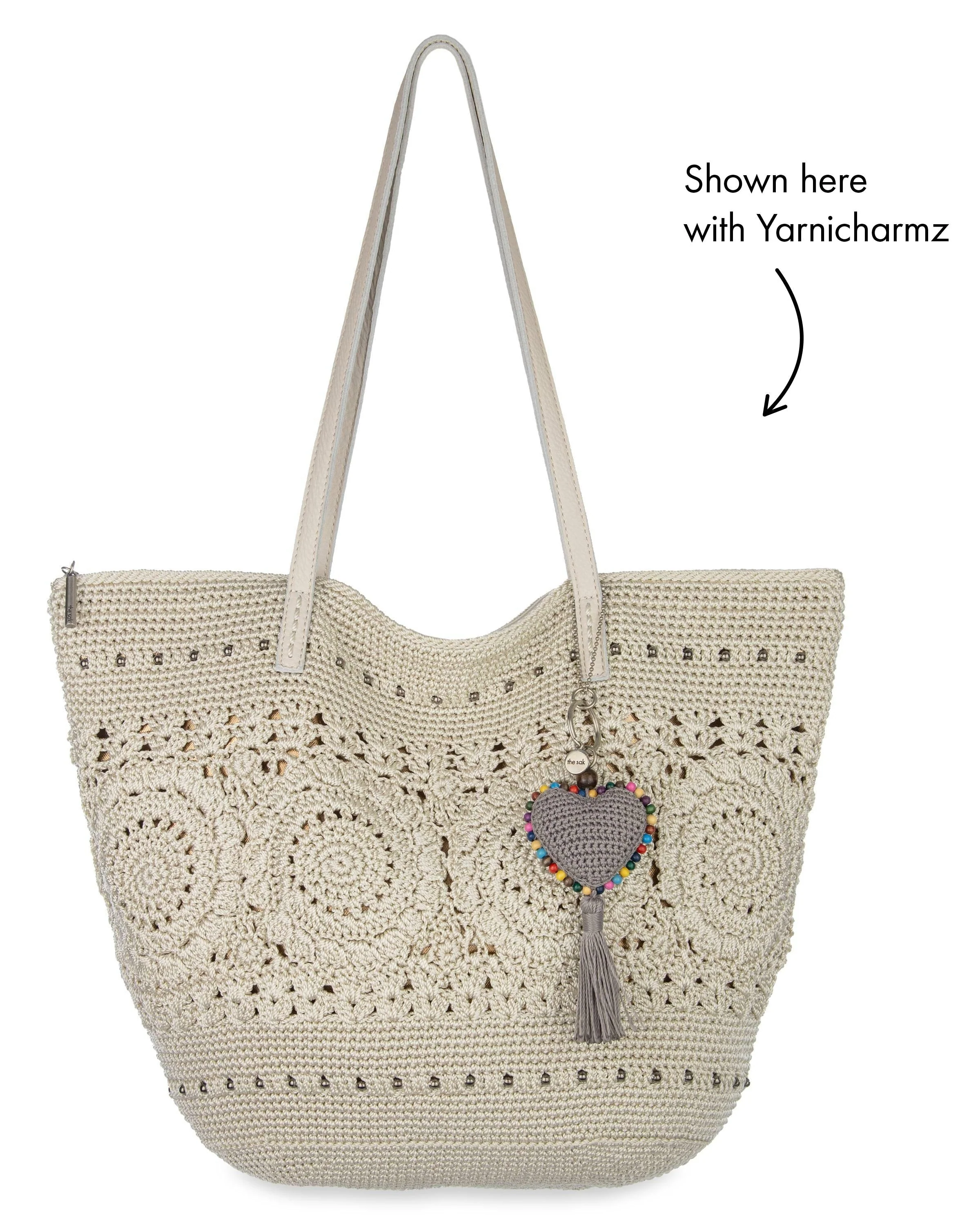 Faye Large Tote - Hand Crochet - Natural Medallion - Mycitystee