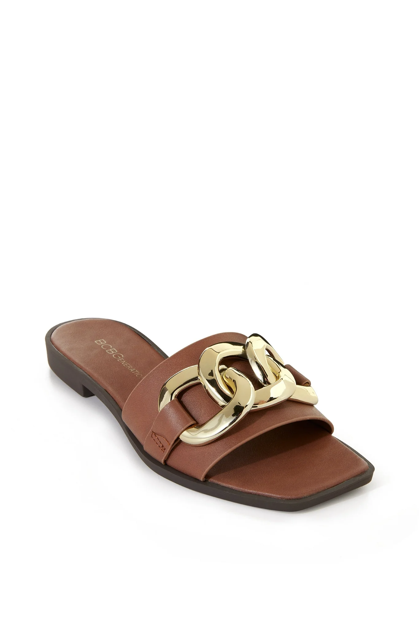 Chain Detail Slide Cognac - Mycitystee