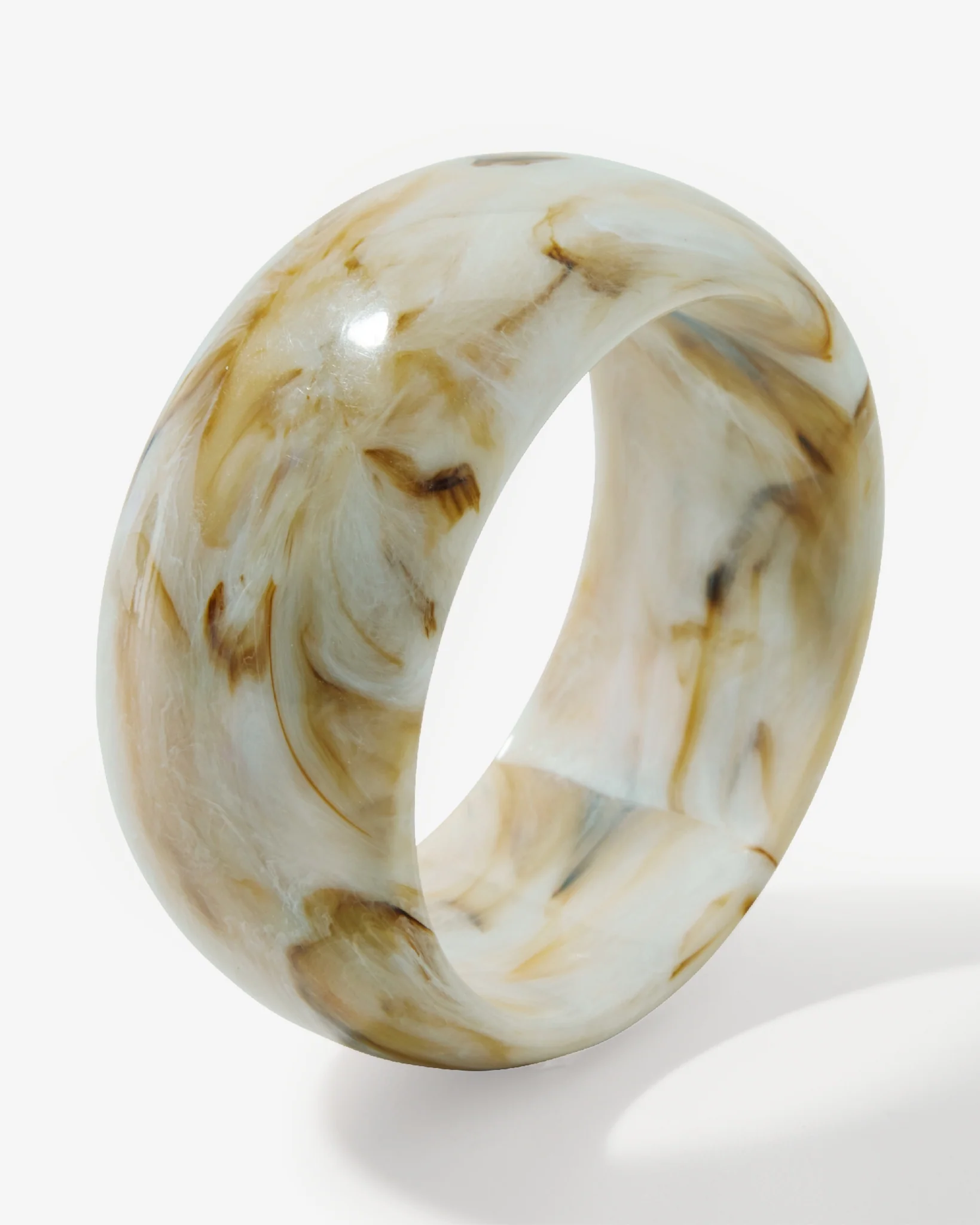 Marbled Acrylic Bangle Off White - Mycitystee