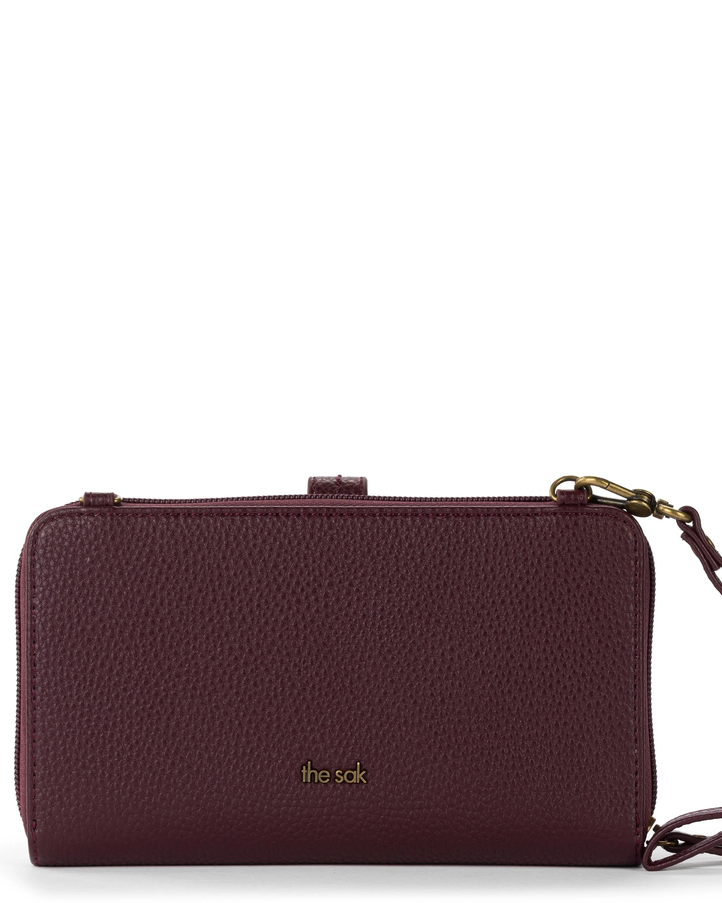 Iris Smartphone Wallet - Hand Crochet - Black Cherry Cozy Weave - Mycitystee