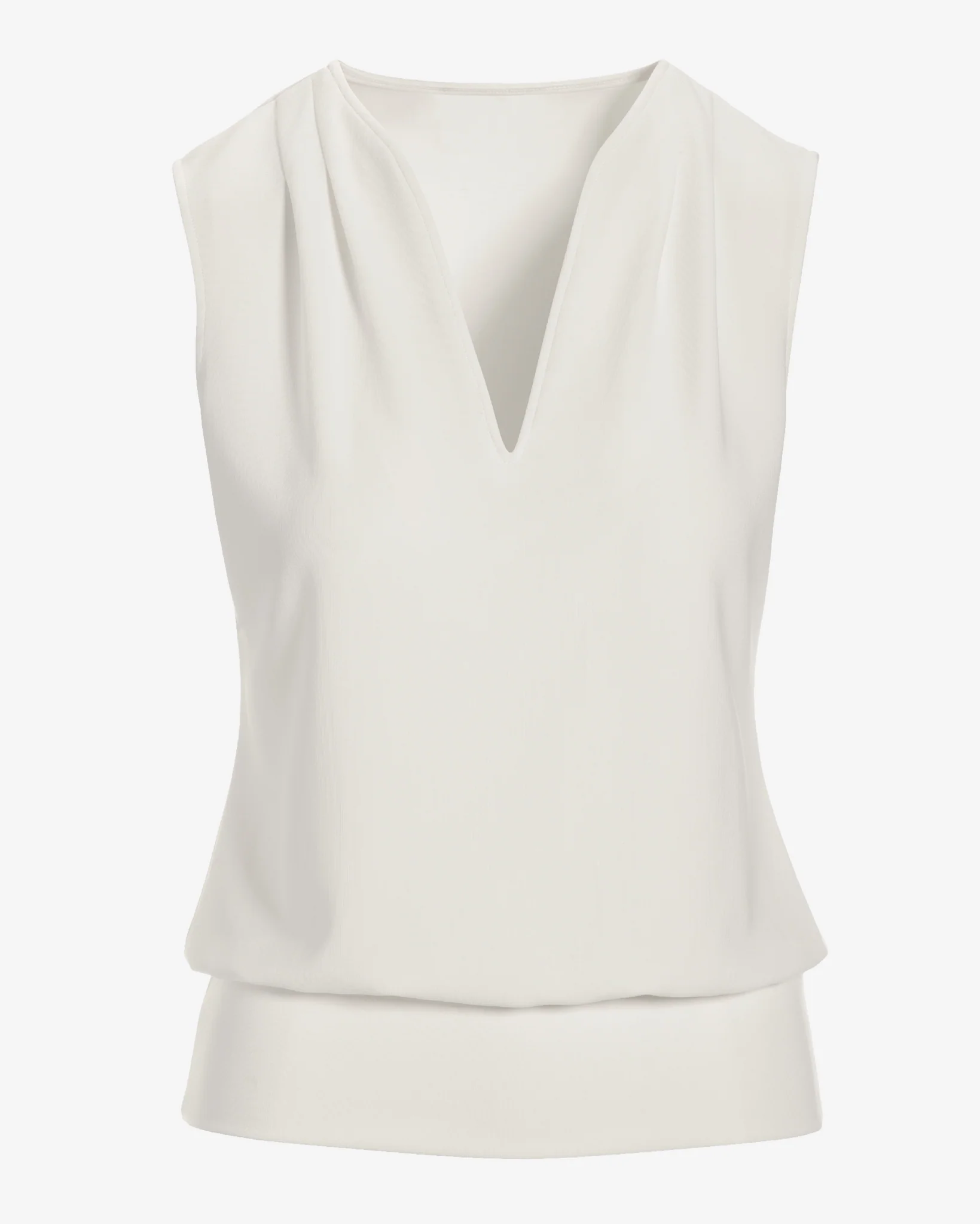 Beyond Travel Sleeveless Stand Collar Blouson Top Ivory Coast - Mycitystee