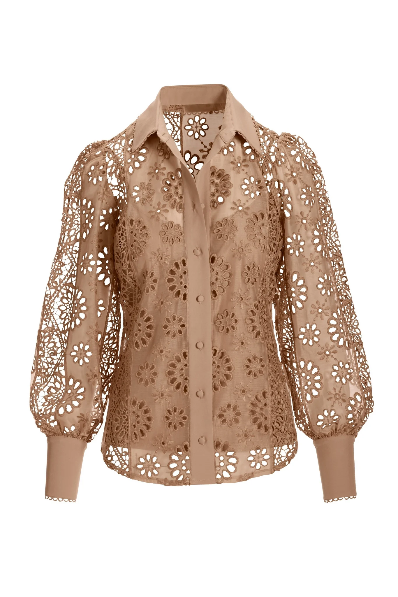 Eyelet Victoria Shirt Tan - Mycitystee