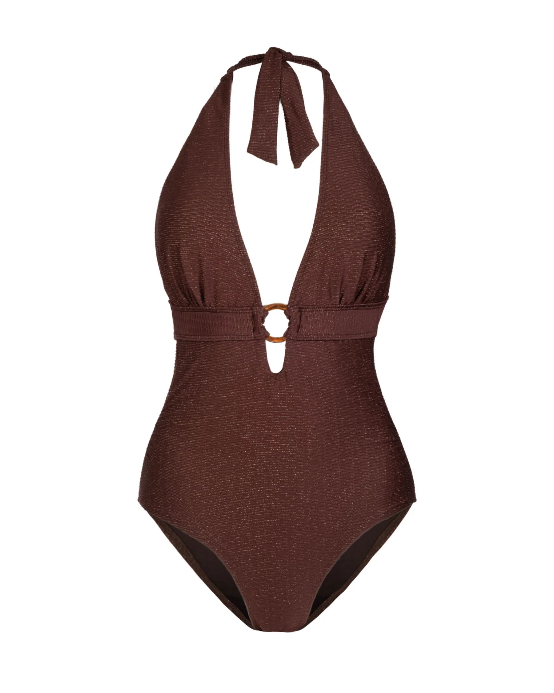 Gabrielle Halter One Piece In Cacao Metallic - Mycitystee