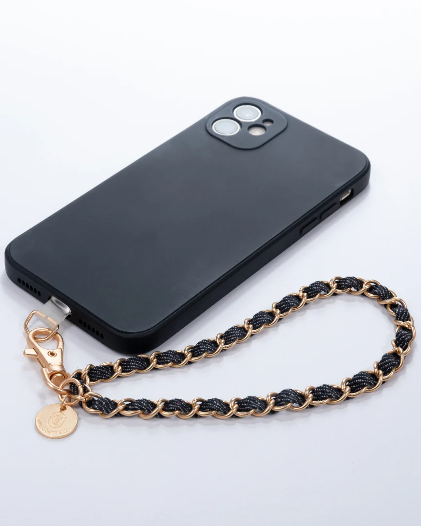 Dark Denim x Matte Gold Phone Wristlet - Mycitystee