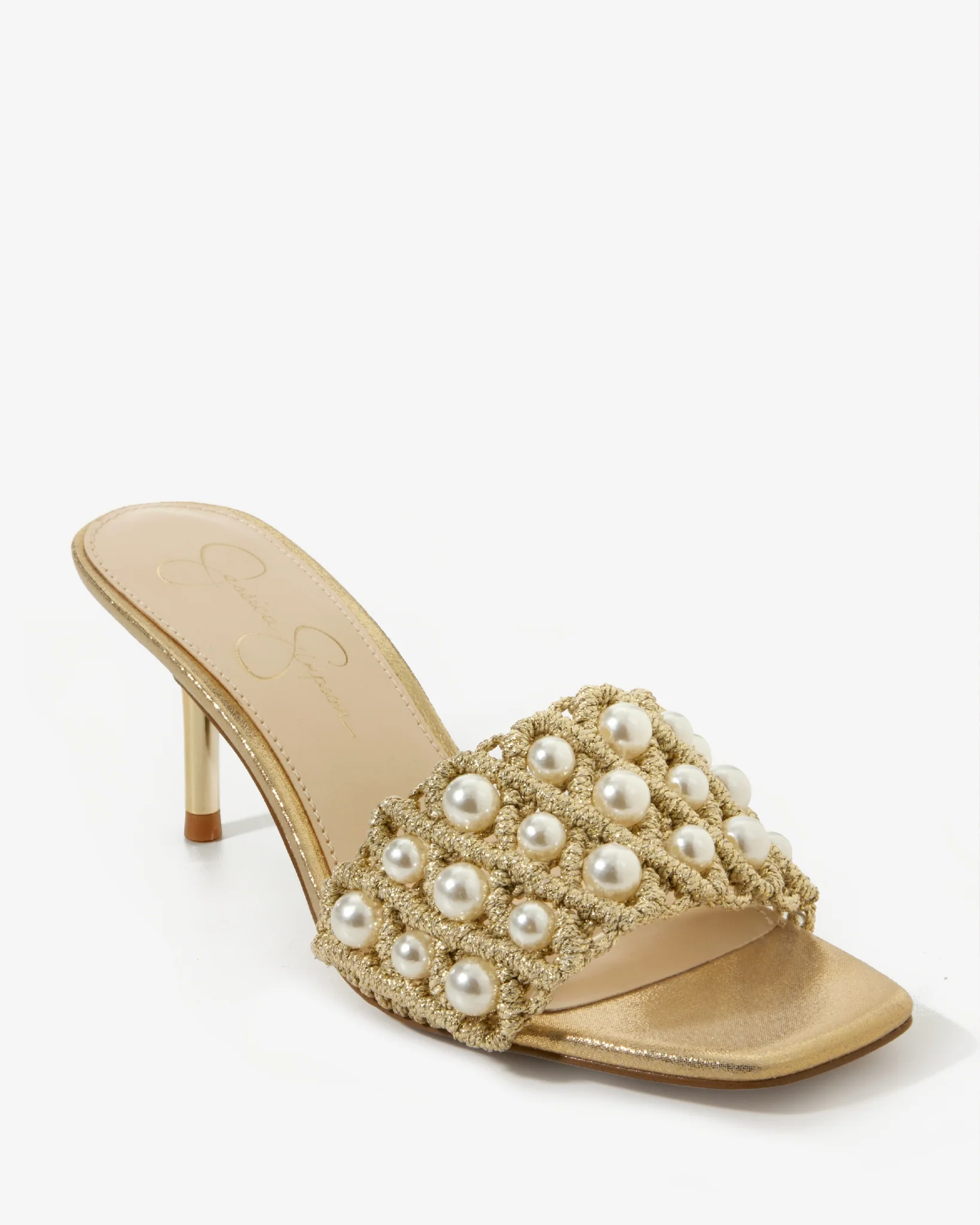 Metallic Knit Pearl Heel Gold - Mycitystee