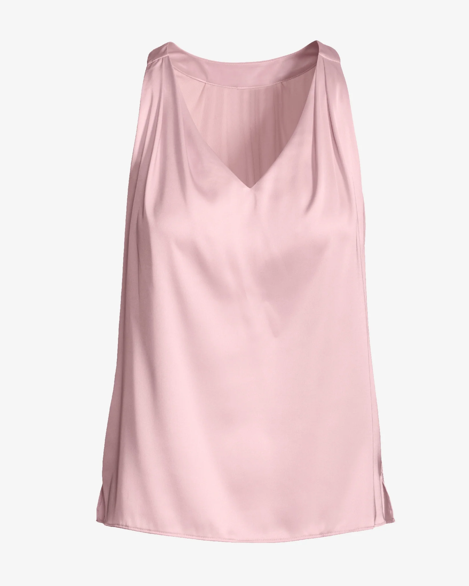 Nikki V-Neck Charmeuse Blouse Pink Quartz - Mycitystee