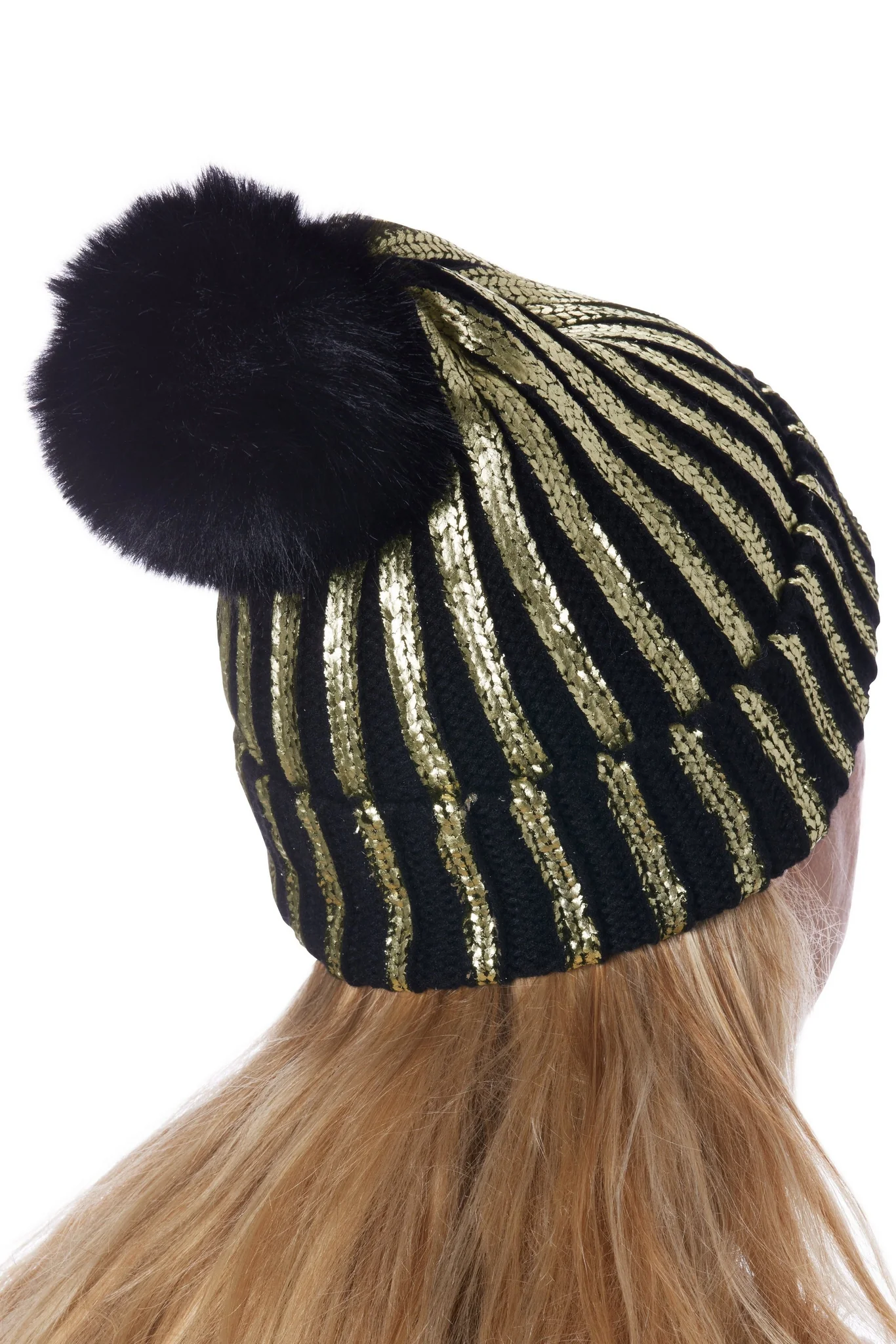 Black and Gold Metallic Beanie Black/Gold - Mycitystee