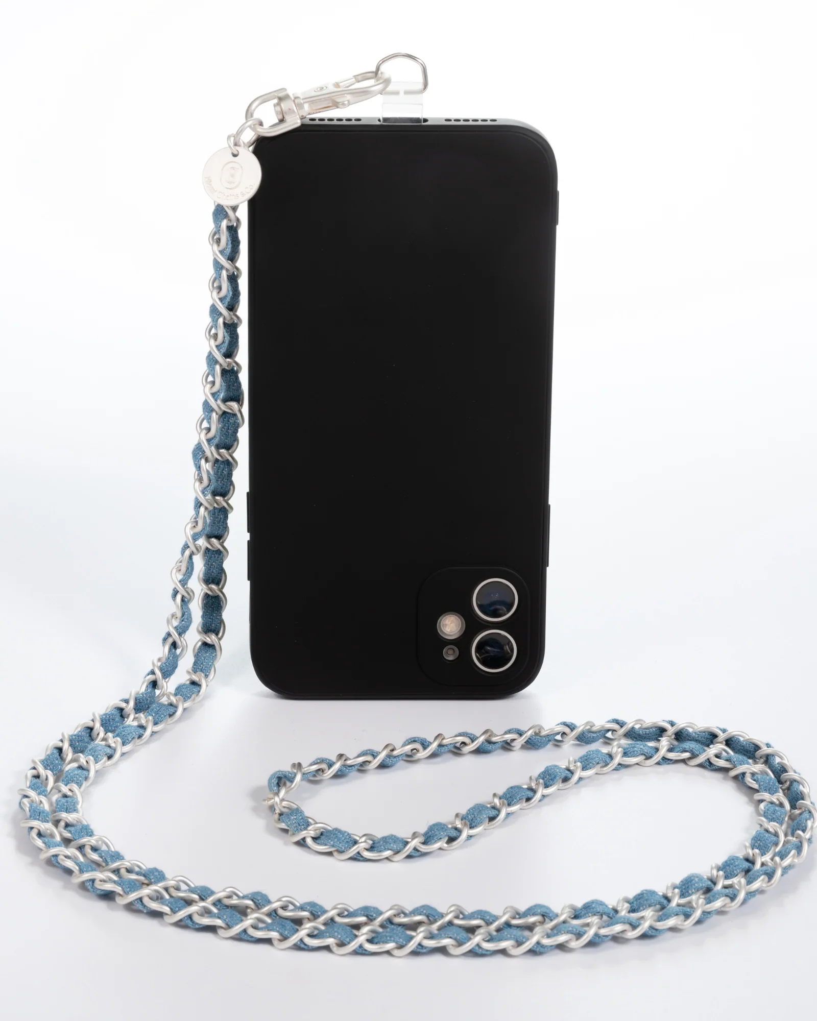 Denim Dream x Matte Silver Crossbody Phone Chain - Mycitystee