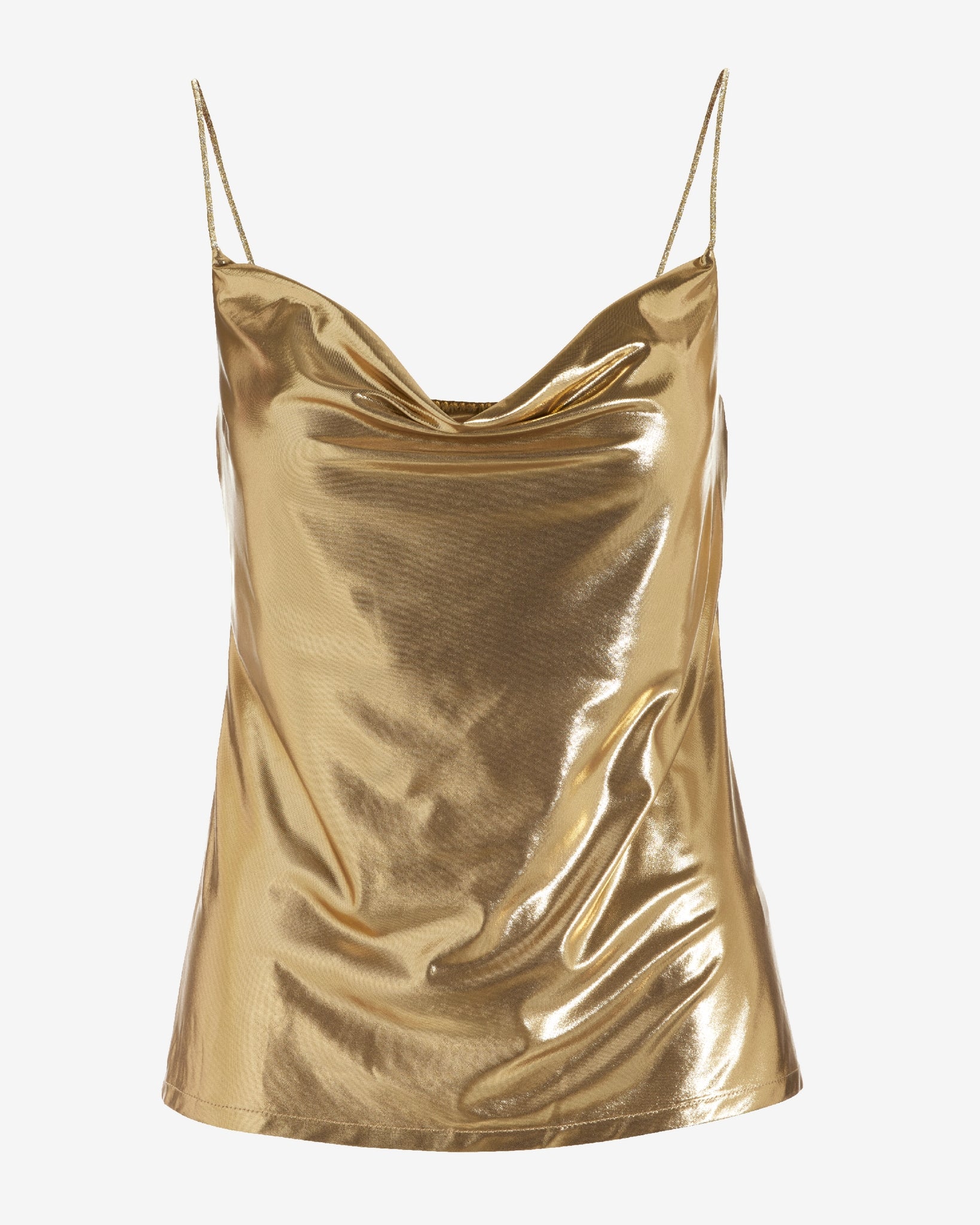 Metallic Cowl Neck Cami Gold - Mycitystee