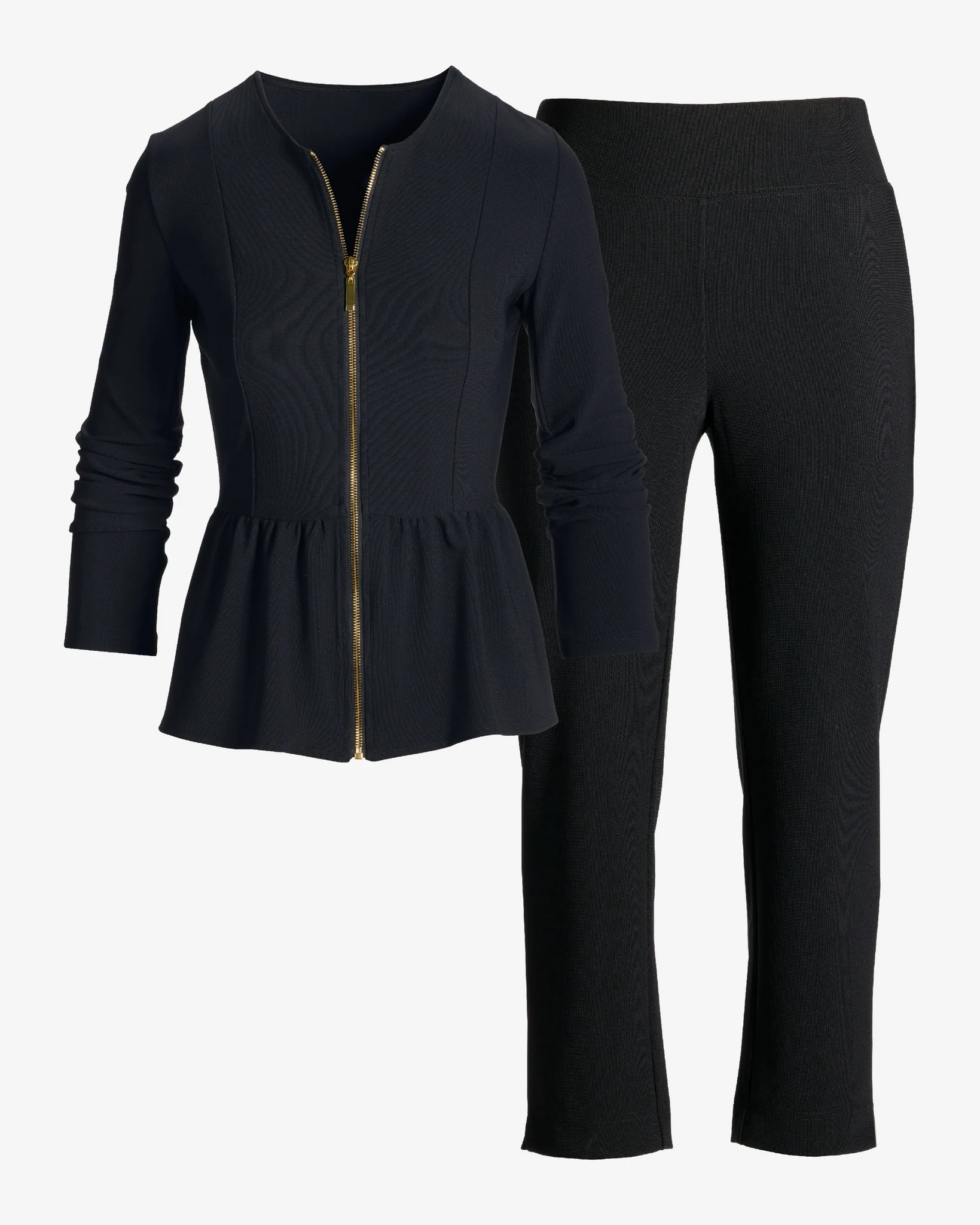 Beyond Travel Peplum Coordinates Jet Black - Mycitystee