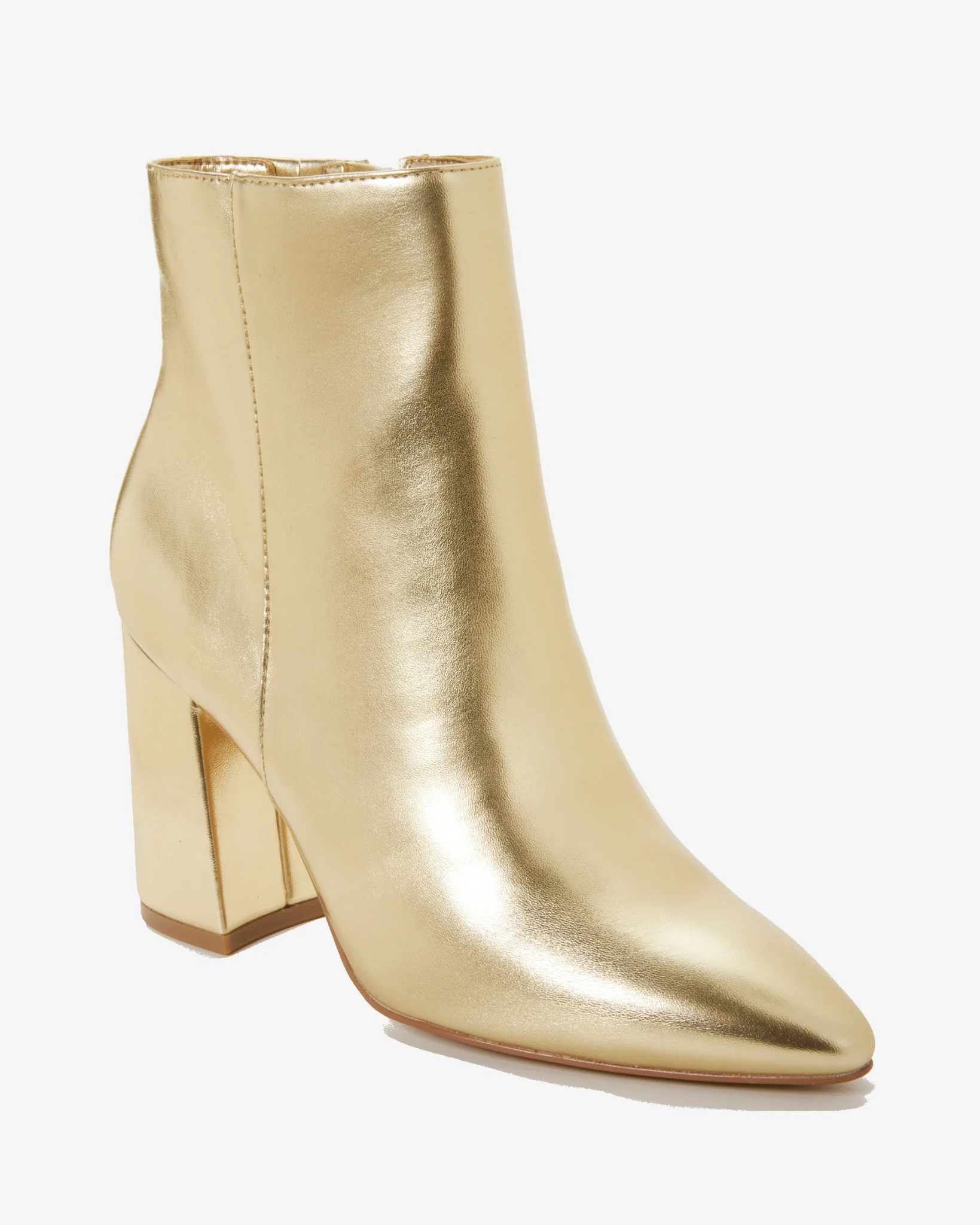 Metallic Pointed Toe Bootie Gold - Mycitystee