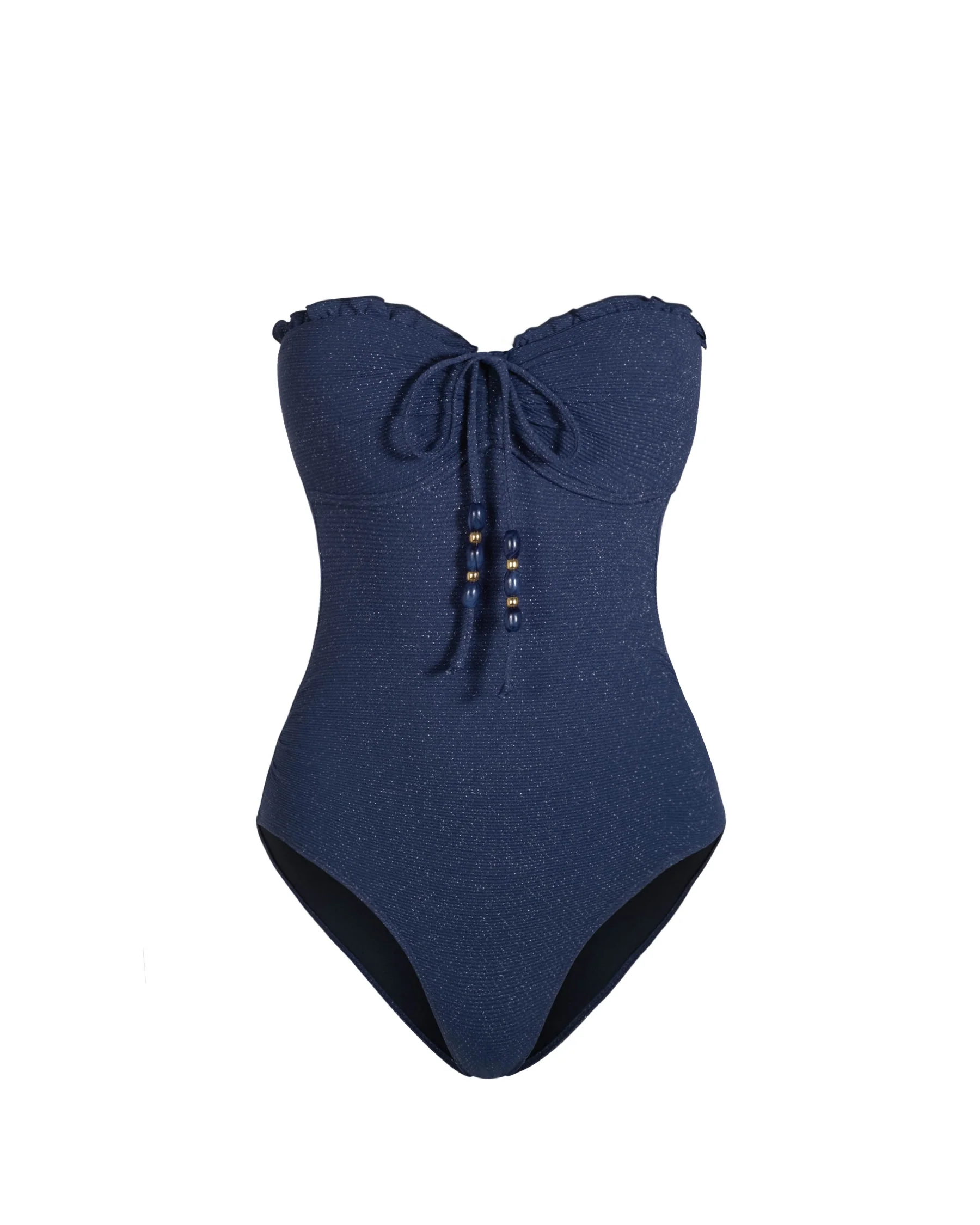 Talia One Piece In Marine Blue Metallic - Mycitystee