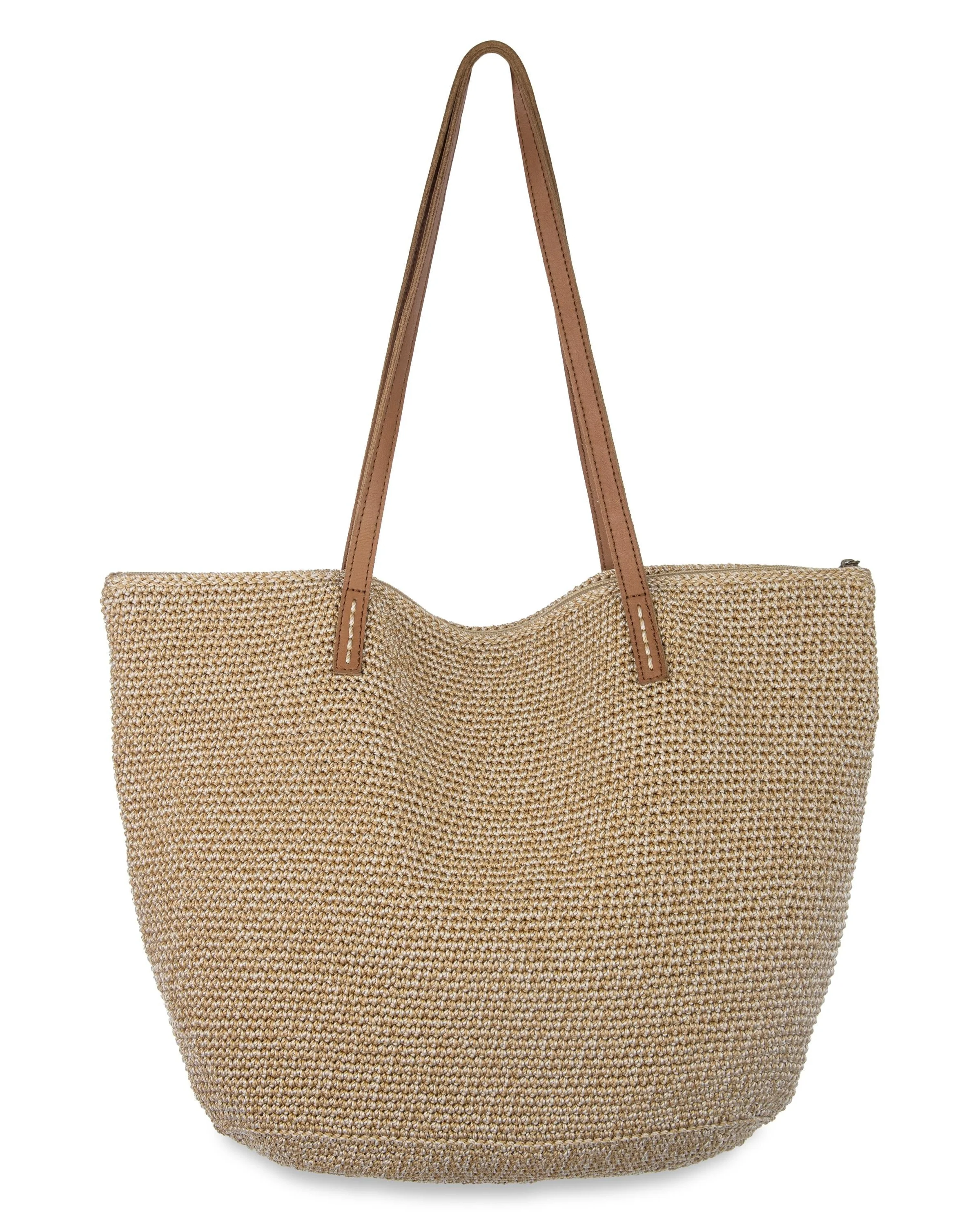 Faye Large Tote - Hand Crochet - Bamboo Static - Mycitystee