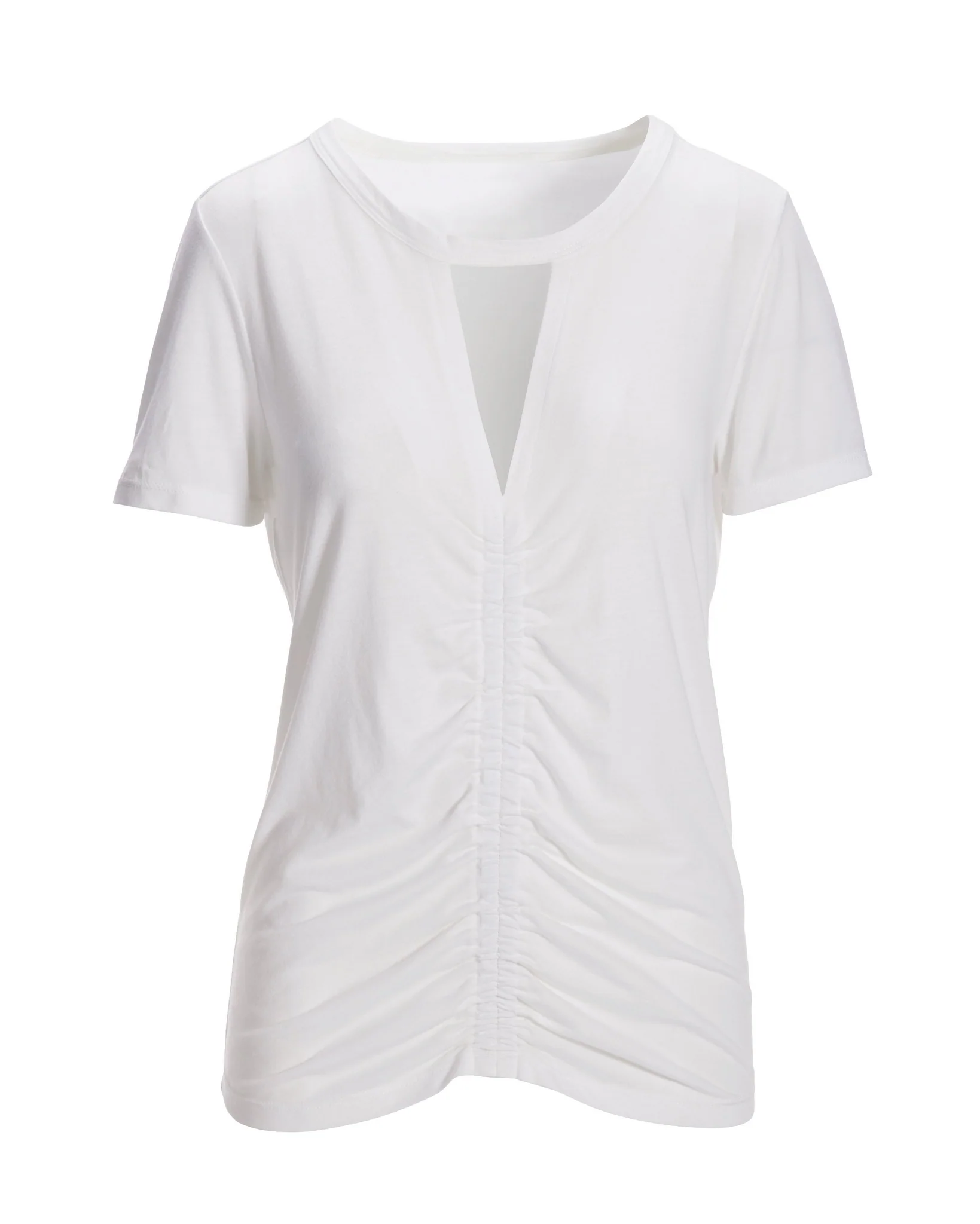 Cutout Ruched Tee White - Mycitystee