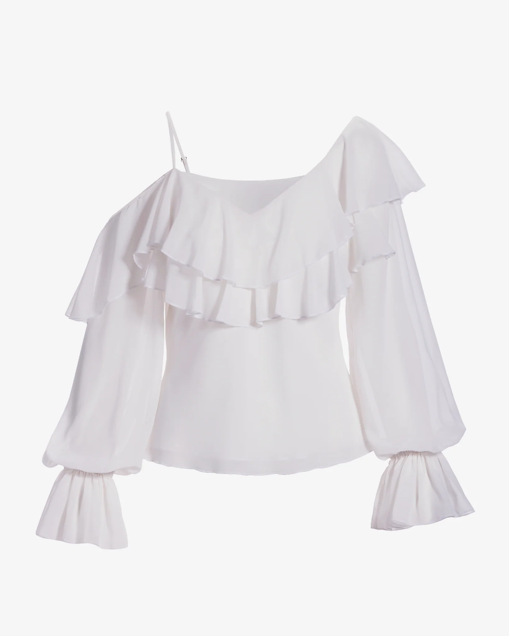 Layered Ruffle Chic Blouse White - Mycitystee