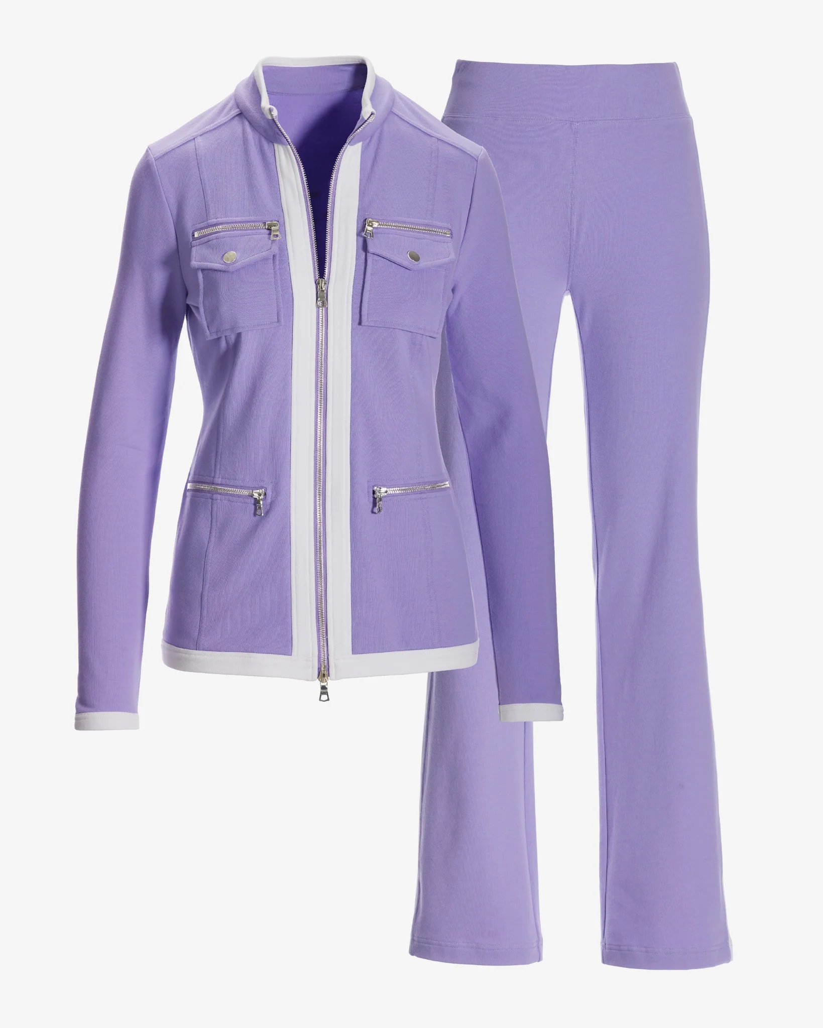 Chic Zippered Sport Coordinate Set Violet Tulip - Mycitystee