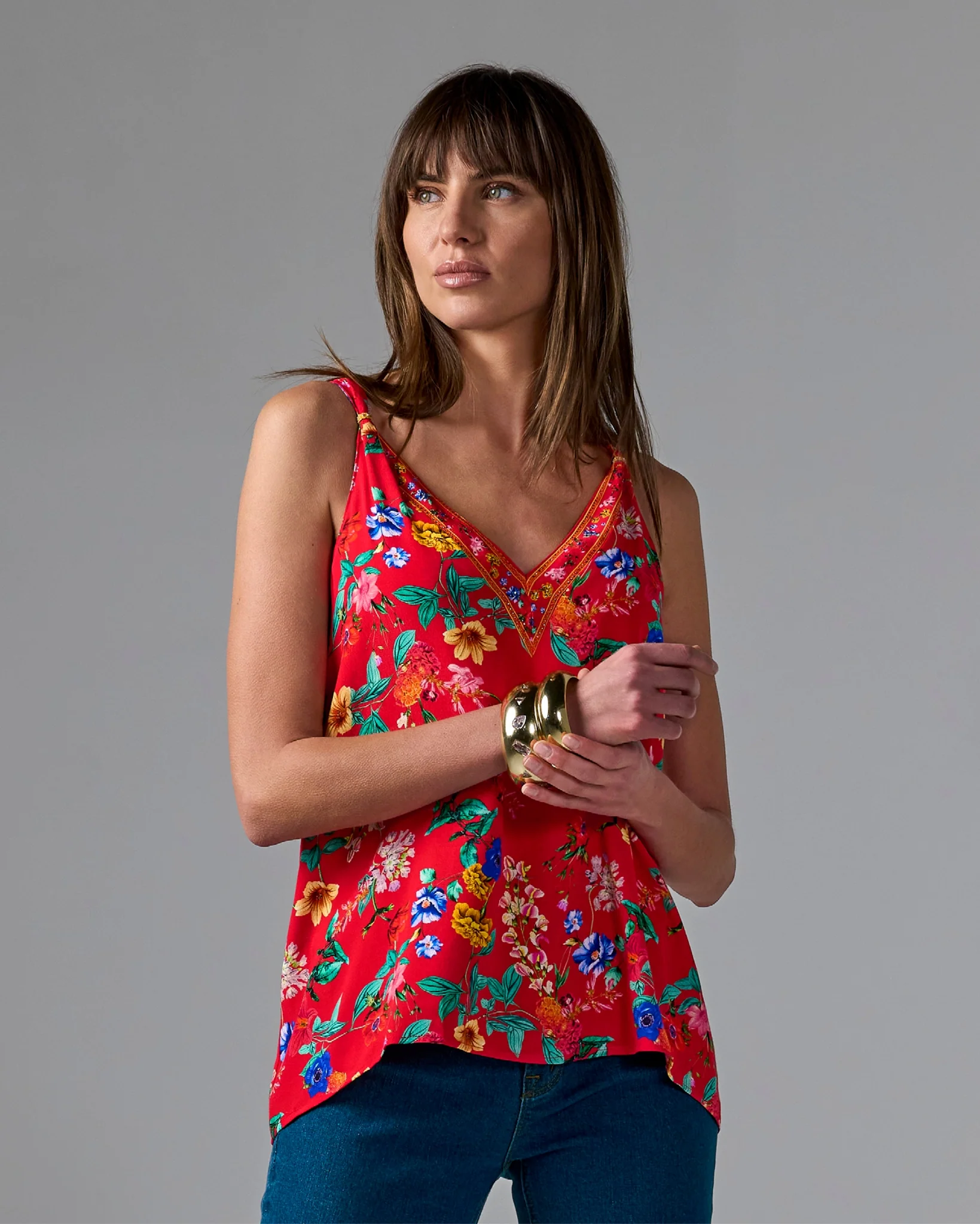 Easy Chic V Neck Blouse Botanical Dreams - Mycitystee