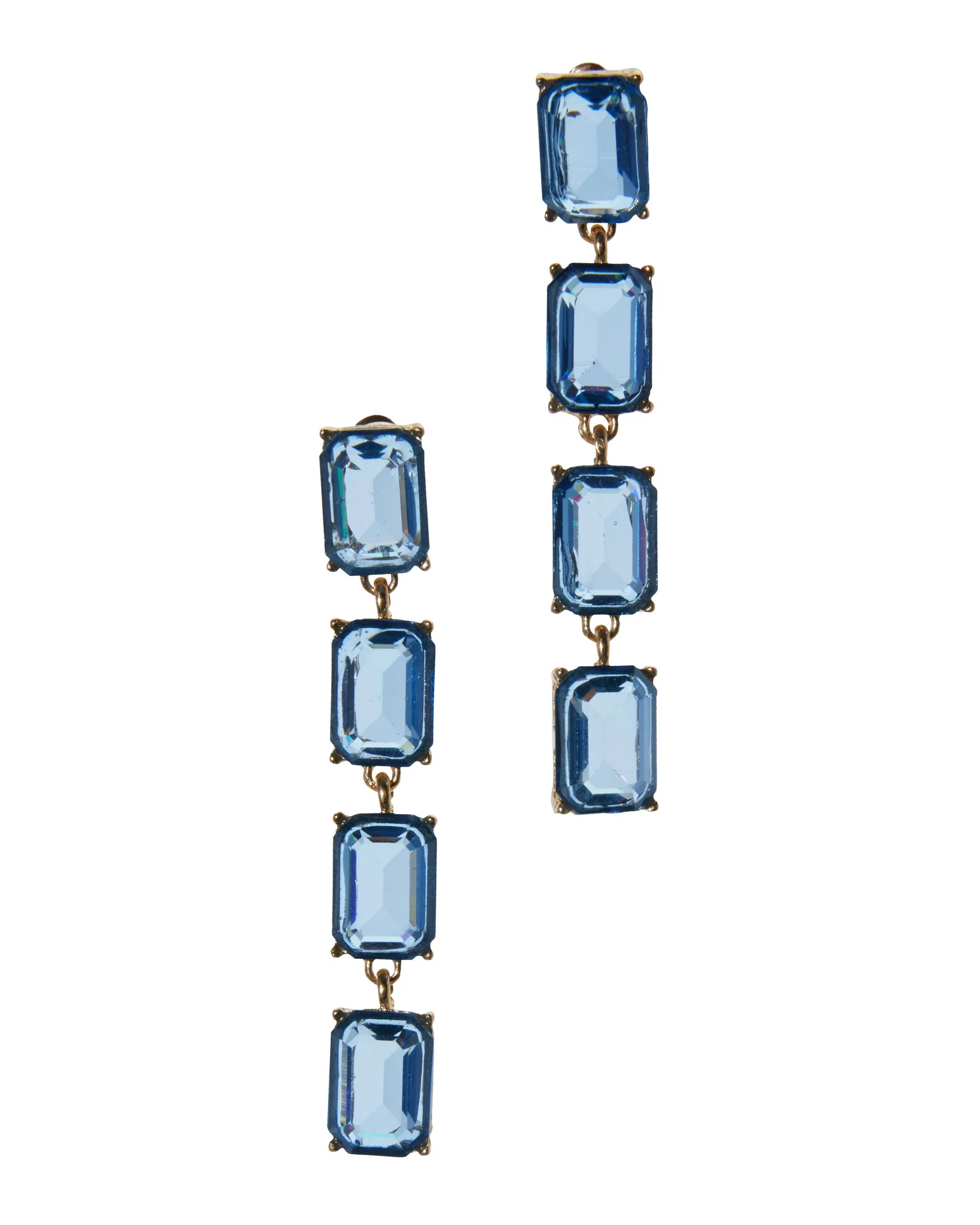 Gem Drop Earring Blue/Gold - Mycitystee