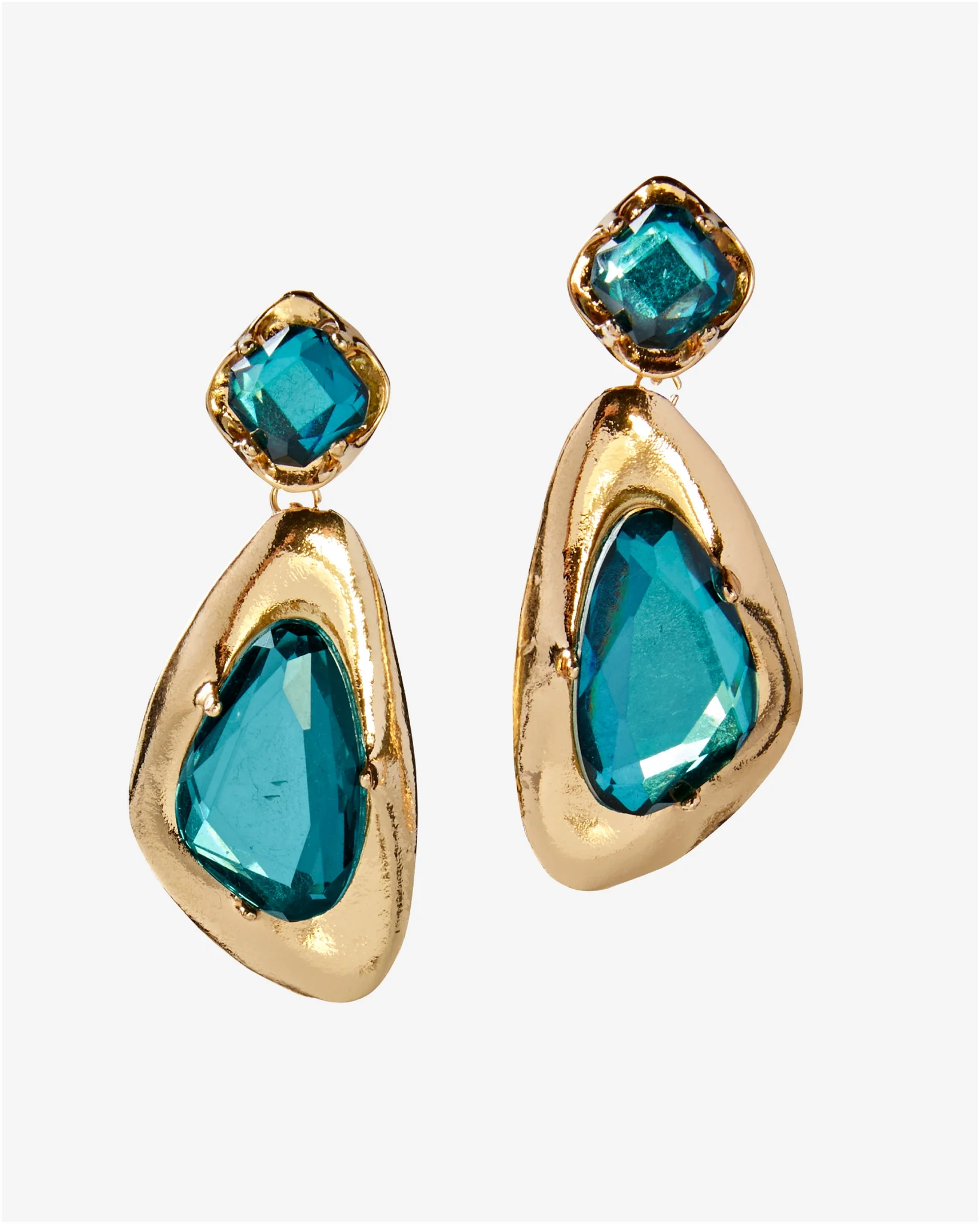 Modern Gem Drop Earring Emerald - Mycitystee