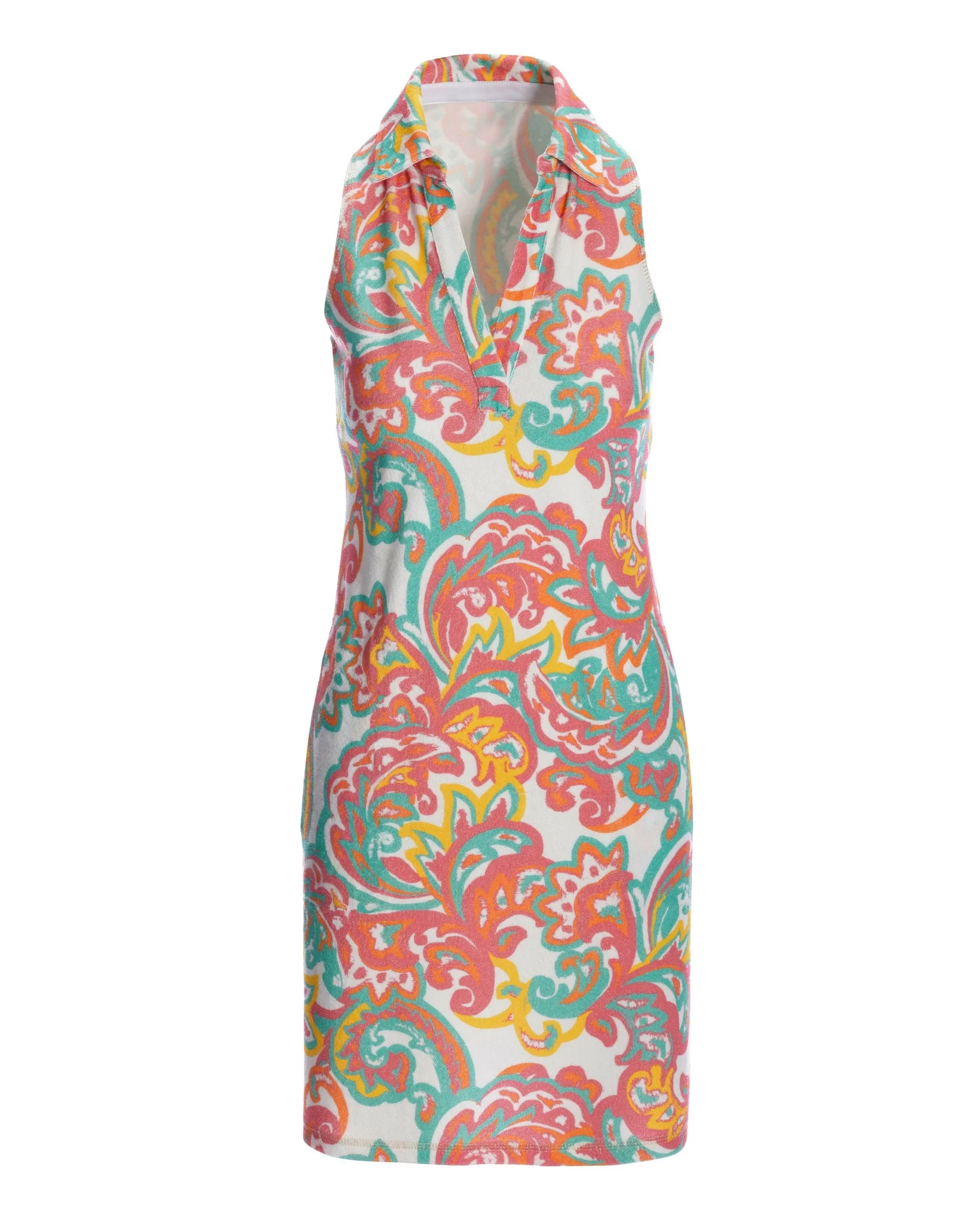 Abstract Sport Loop Terry Collar Dress Multi - Mycitystee