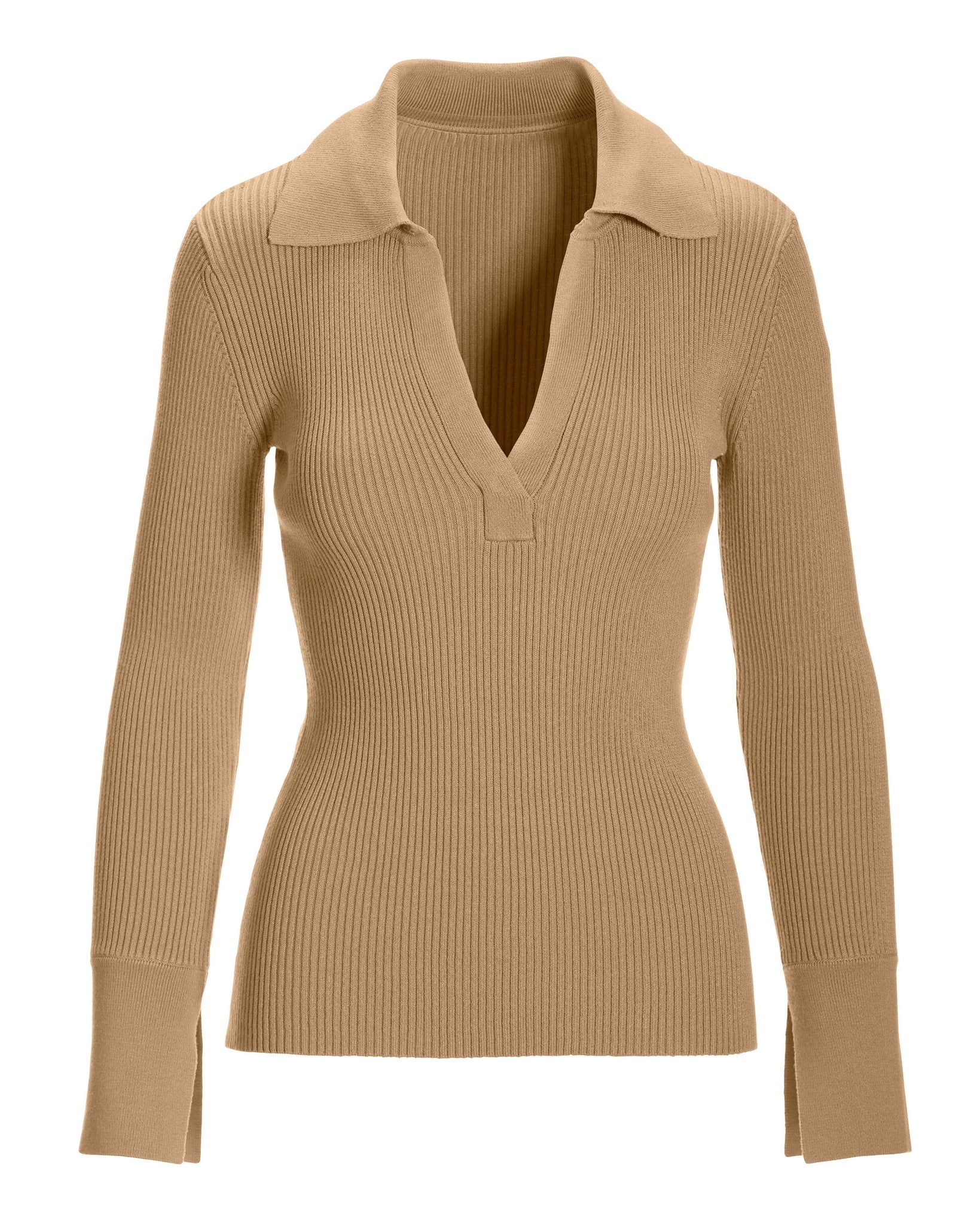 Ribbed Collar Sweater Sesame - Mycitystee