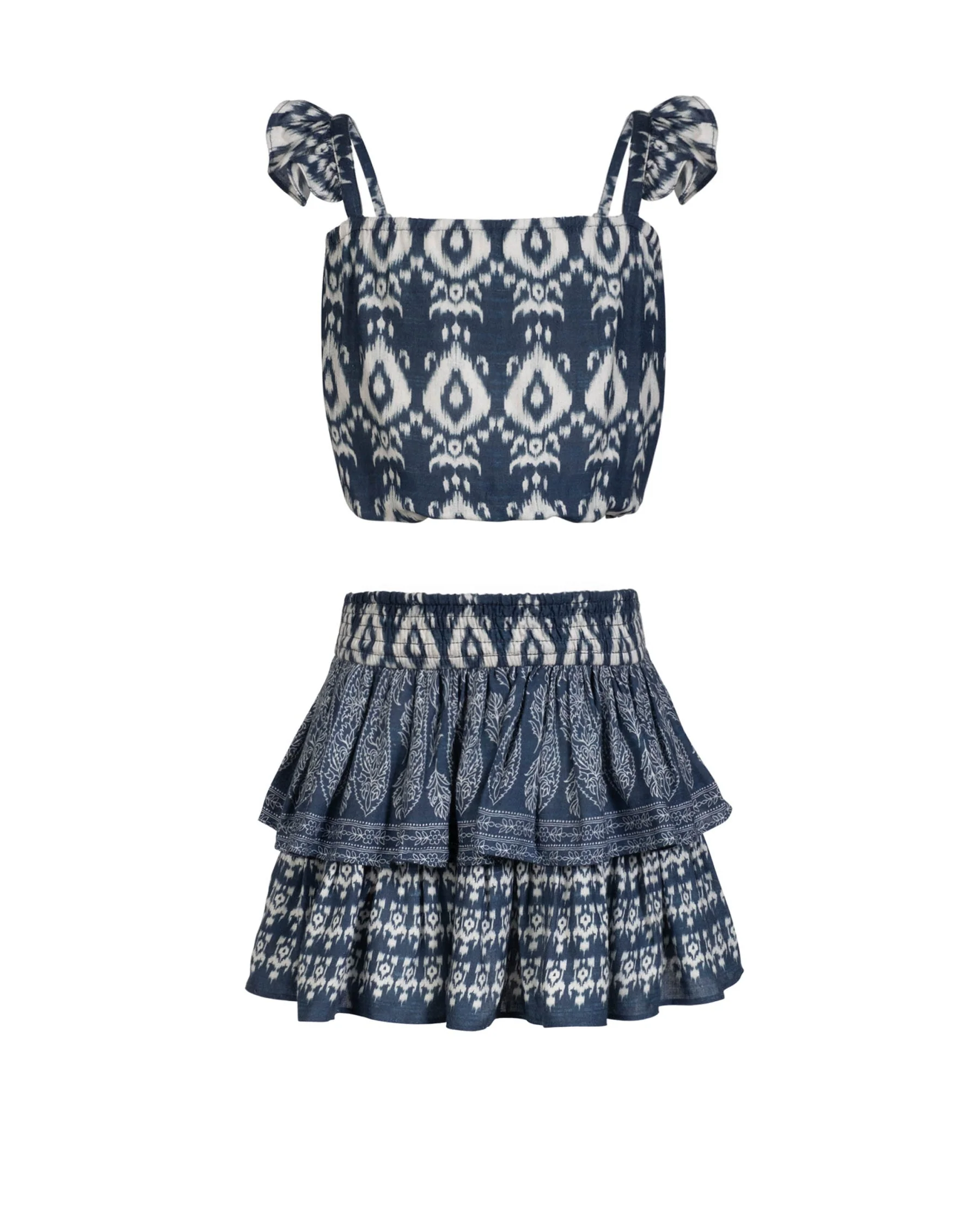 Girls Bryn Skirt Set In Tivara Ikat - Mycitystee